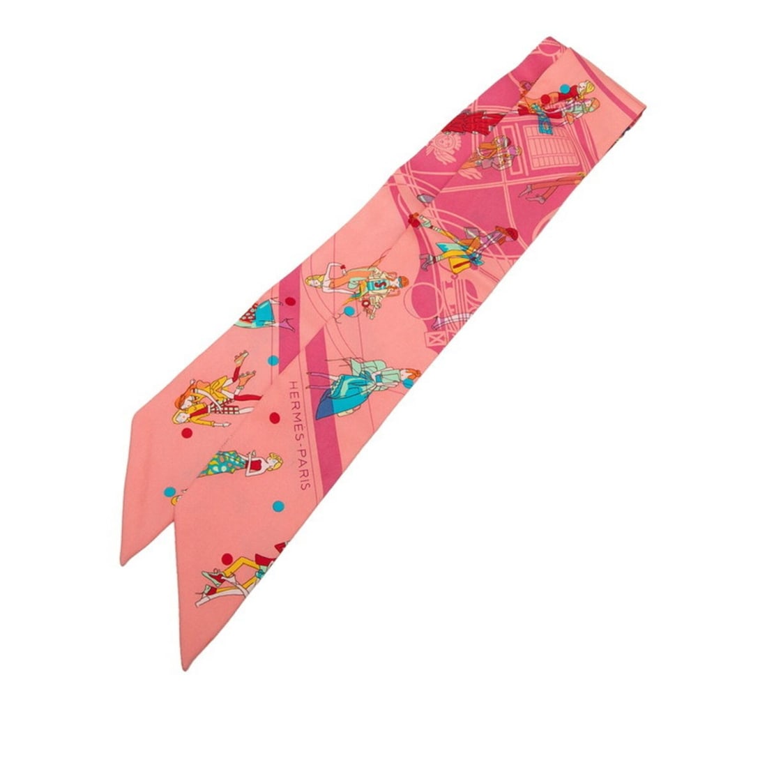 Hermes Twilly Ex-Libris Les Parisiennes Scarf Muffler Pink Multicolor Silk Women's HERMES: --- Catalog ---Category: SizeSize (LxW): 85cm x 5cm / 33.46'' x 1.96''Category: DesignType: ScarfColor: Multi-color, PinkGender: WomenMaterial: Silk Category: GeneralBrand: Hermes--- Item List ---Sect