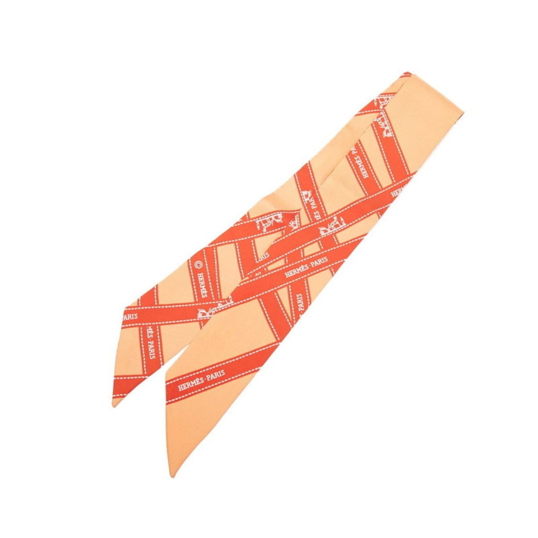 Hermes Twilly Bolduc Ribbon Scarf Muffler Orange Silk Women's HERMES: --- Catalog ---Category: SizeSize (LxW): 85cm x 5cm / 33.46'' x 1.96''Category: DesignType: ScarfColor: OrangeGender: WomenMaterial: Silk Category: GeneralBrand: Hermes--- Item List ---Section: Condit