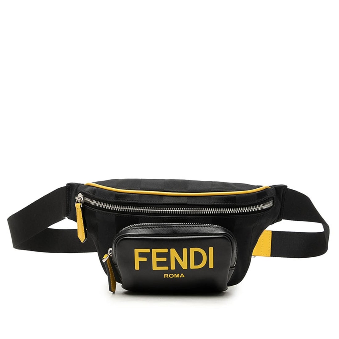 Fendi Body Bag Waist 7VA483 Black Yellow Nylon Leather Women's FENDI: --- Catalog ---Category: SizeStrap Length: 124cm / 48.81''Category: DesignType: Sling bagColor: Black, YellowGender: WomenMaterial: Nylon , Leather Category: GeneralBrand: Fendi--- Item List ---Sectio