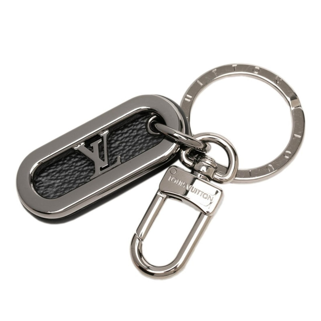 Louis Vuitton Monogram Eclipse LV Signature Chain Keychain Keyring M00927 Black Gunmetal Metal Men's: --- Catalog ---Category: DesignType: KeyringColor: Black, MetallicGender: MenMaterial: MetalCategory: GeneralLine: Monogram EclipseBrand: Louis Vuitton--- Item List ---Section: ConditionRanking: Rank 