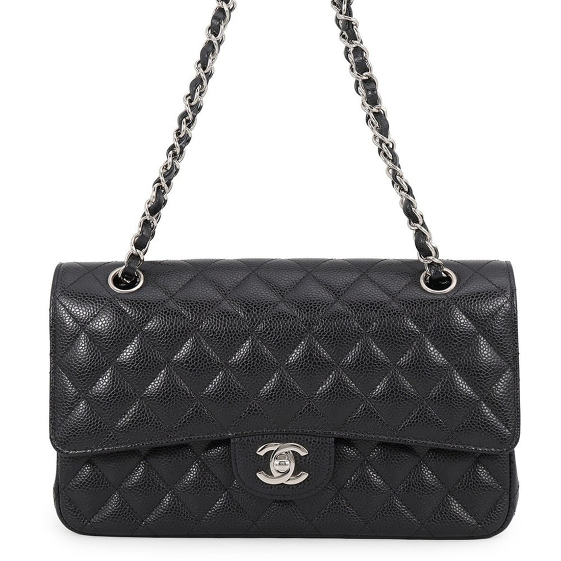 Chanel Chain Shoulder Bag Matelassé 25 Coco Mark Double Caviar Skin A01112 CHANEL Black Handbag: --- Catalog ---Category: SizeWeight: 710g / 1.56lb.Size (HxWxD): 15cm x 25cm x 7cm / 5.9'' x 9.84'' x 2.75''Strap Length: 54cm - 88cm / 21.25'' - 34.64''Category: DesignType: Handbag, Shoulder bagColo