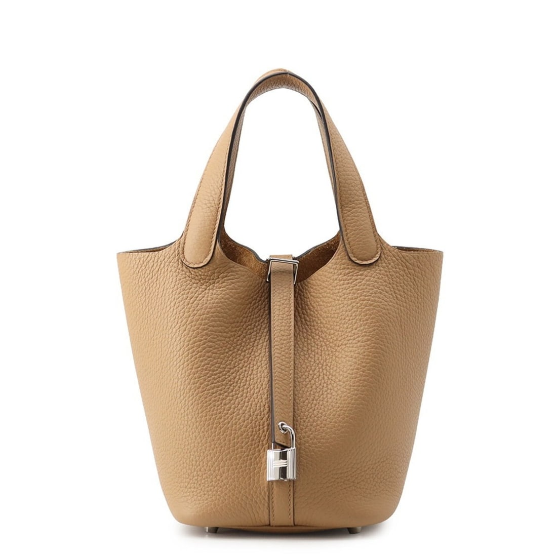Hermes Picotin Lock PM handbag, Chai, Taurillon Clemence leather, U stamp. Lock, Picotin, women's,: --- Catalog ---Category: SizeWeight: 490g / 1.08lb.Size (HxWxD): 18.5cm x 18cm x 13cm / 7.28'' x 7.08'' x 5.11''Category: DesignType: HandbagGender: WomenMaterial: Taurillon clemence leather Category: