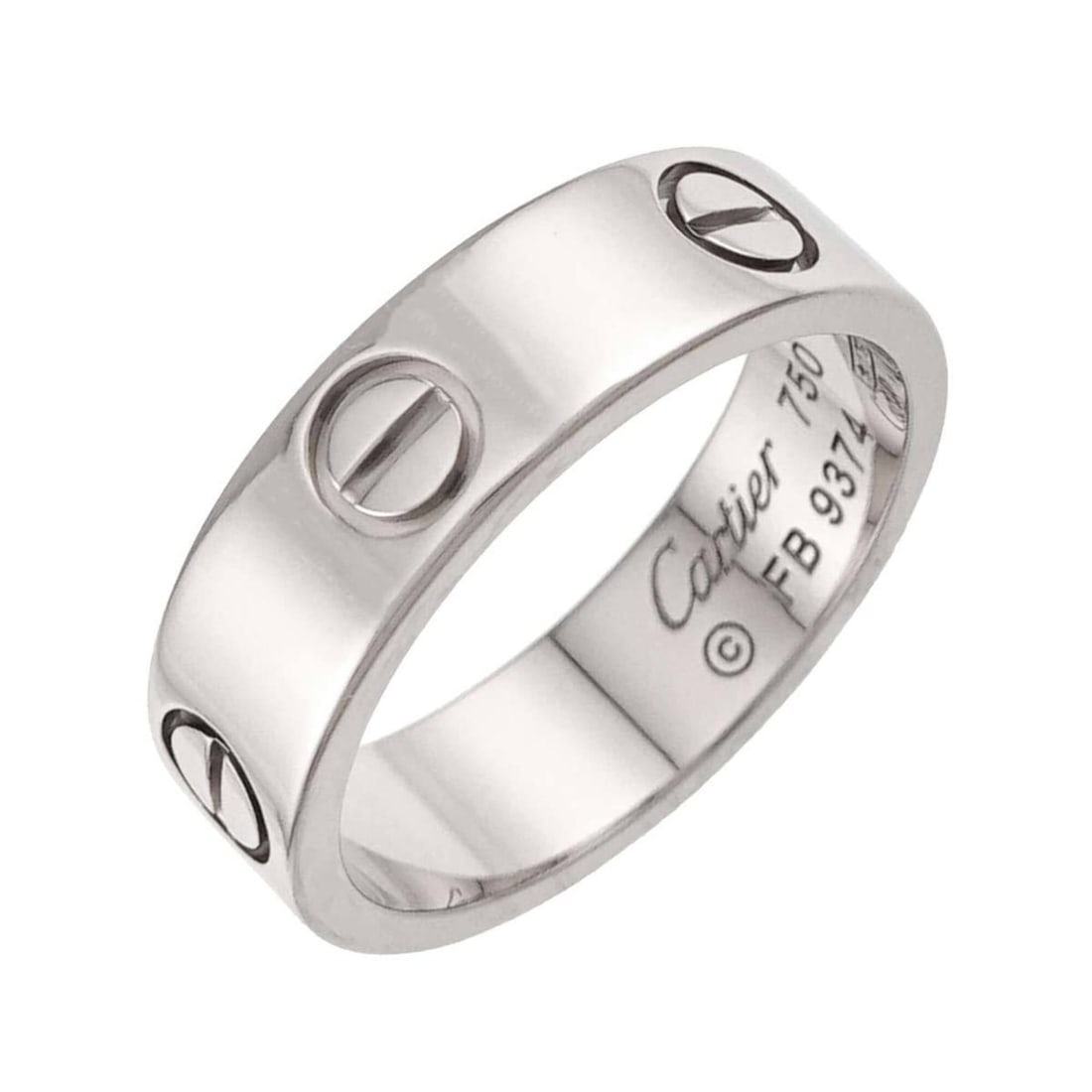 Cartier Love Classic #53 Ring, 18K WG (White Gold 750): --- Catalog ---Category: SizeUS Size: 6.5Brand Size: 53Category: DesignType: Band ringGender: WomenMaterial: White gold (18K)Category: GeneralBrand: Cartier--- Item List ---Section: ConditionRanking: 