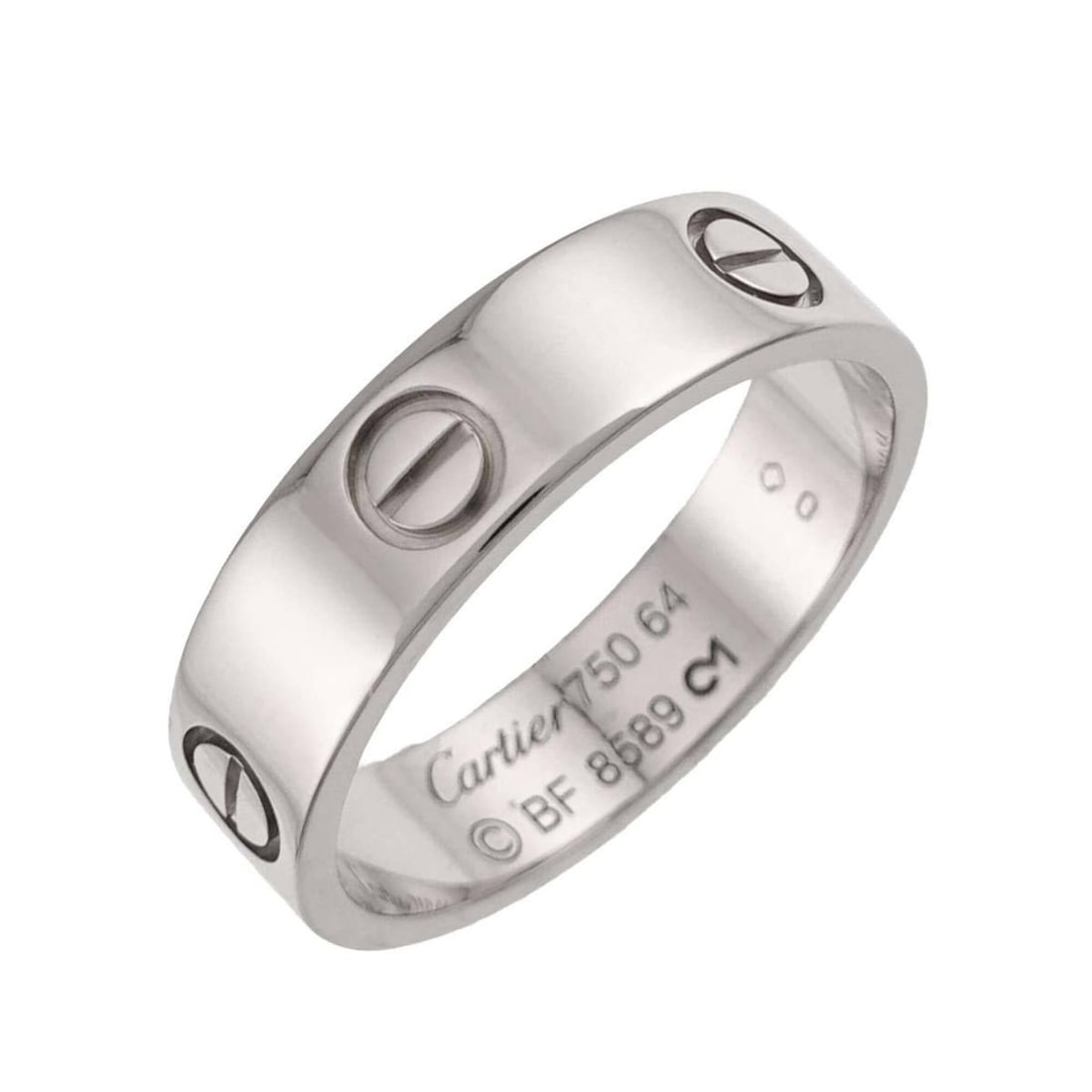 Cartier Love Ring #64, 18K WG (White Gold 750): --- Catalog ---Category: SizeUS Size: 11.5Brand Size: 61Category: DesignType: Band ringGender: MenMaterial: White gold (18K)Category: GeneralBrand: Cartier--- Item List ---Section: ConditionRanking: R