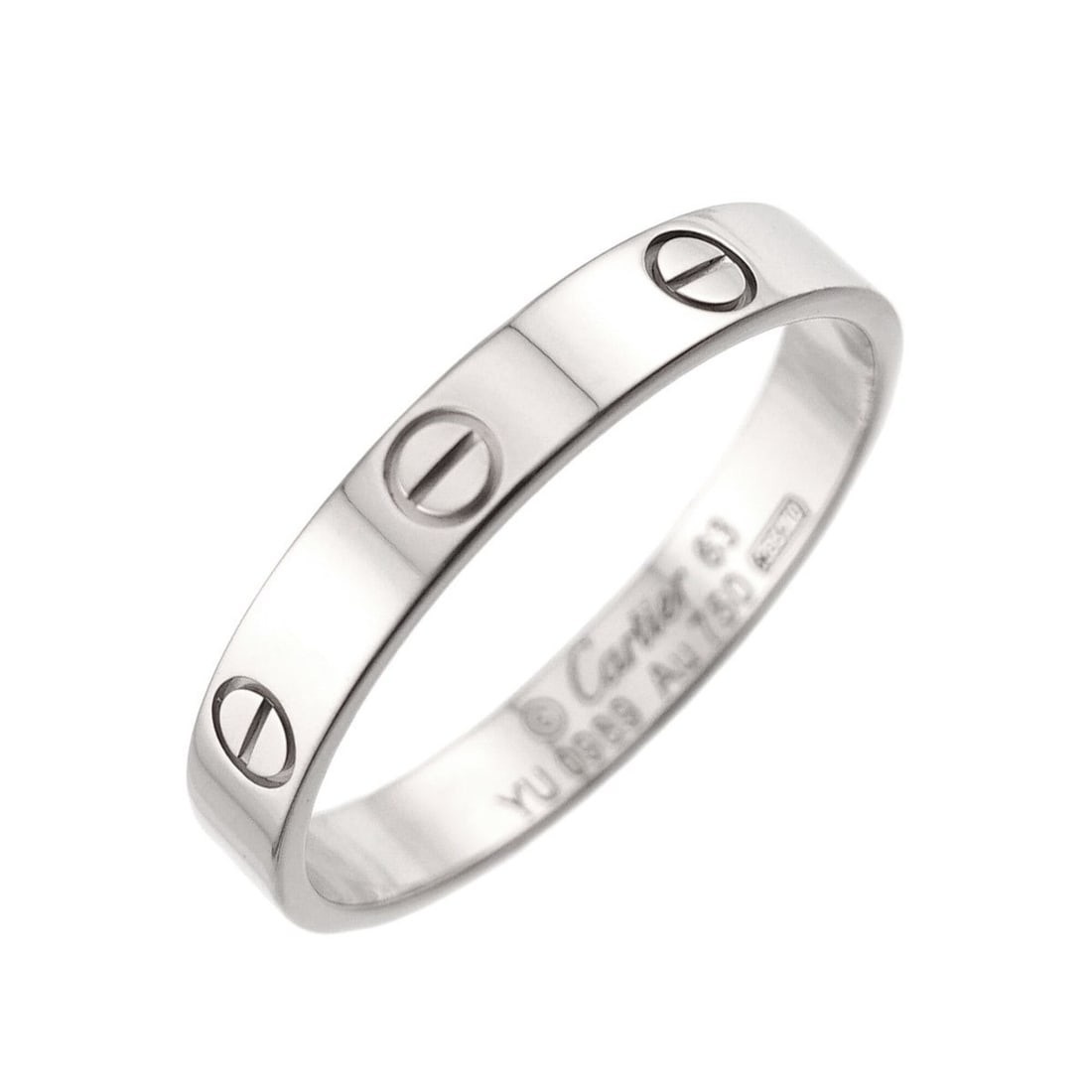 Cartier Mini Love Ring #63, 18K WG (White Gold 750): --- Catalog ---Category: SizeUS Size: 11Brand Size: 63Category: DesignType: Band ringGender: WomenMaterial: White gold (18K)Category: GeneralBrand: Cartier--- Item List ---Section: ConditionRanking: R