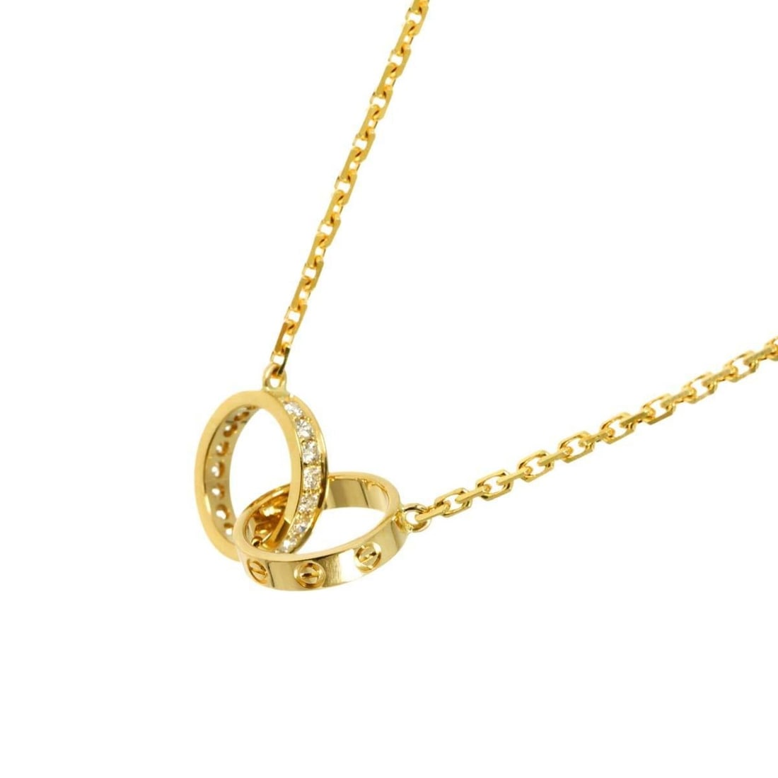 Cartier Baby Love Diamond Necklace, 44cm, 18K Yellow Gold (750): --- Catalog ---Category: SizePendant Size: 9.8mm x 20.1mm / 0.38'' x 0.79''Neck Circumference: 44 cm / 17.32''Category: DesignGender: WomenMaterial: Yellow gold (18K)Necklace Type: NecklaceCategory: G