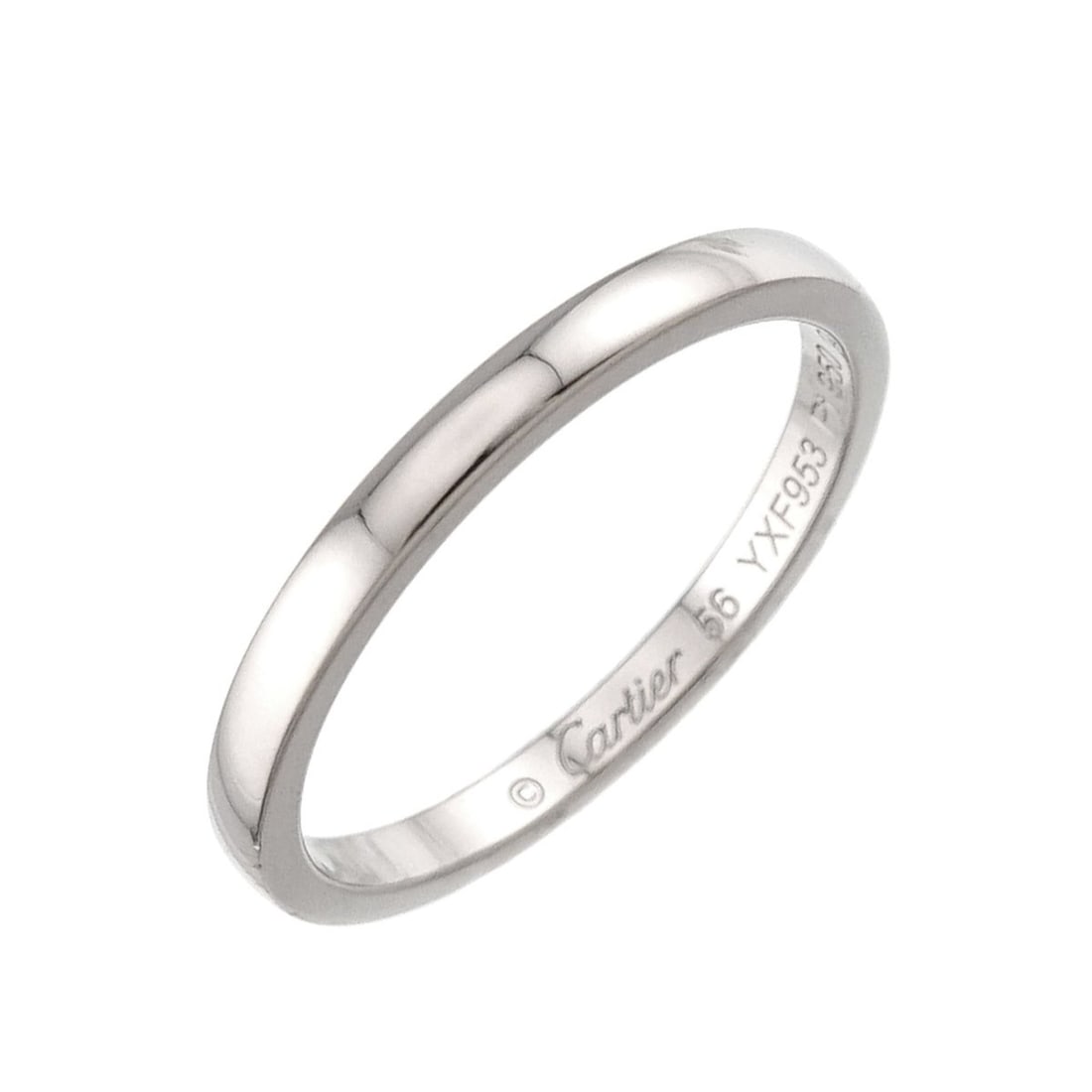 Cartier Ballerine Ring #56, 2mm wide, Platinum.: --- Catalog ---Category: SizeUS Size: 8Brand Size: 56Category: DesignType: Band ringGender: Men,WomenMaterial: Platinum 950Category: GeneralBrand: Cartier--- Item List ---Section: ConditionRanking: Ra