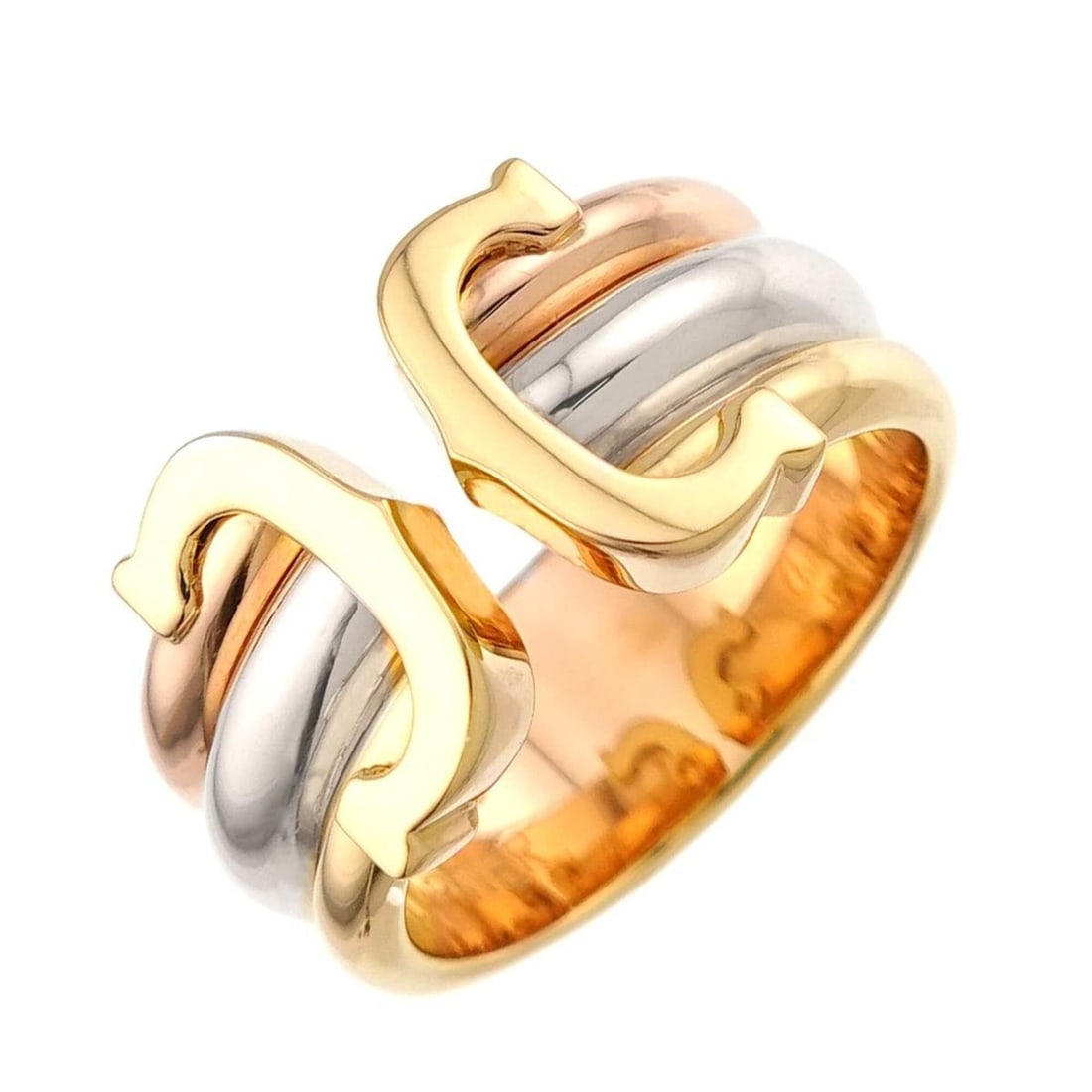 Cartier C2 #48 Ring, 18K Yellow Gold, White Pink Three-Color, 750 2C Ring: --- Catalog ---Category: SizeUS Size: 4.5Brand Size: 48Category: DesignType: Band ringGender: WomenMaterial: Pink gold (18K), White gold (18K), Yellow gold (18K)Category: GeneralBrand: Cartier--- Item