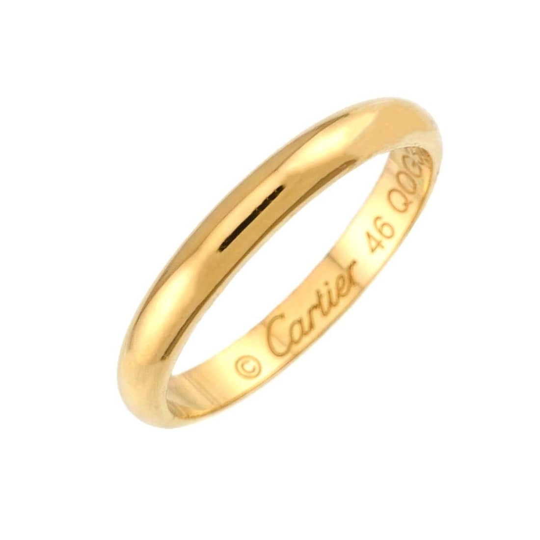 Cartier 1895 Classic Band Ring #46, 2.5mm wide, 18K YG Yellow Gold 750.: --- Catalog ---Category: SizeUS Size: 3.5Brand Size: 46Category: DesignType: Band ringGender: WomenMaterial: Yellow gold (18K)Category: GeneralBrand: Cartier--- Item List ---Section: ConditionRanking: