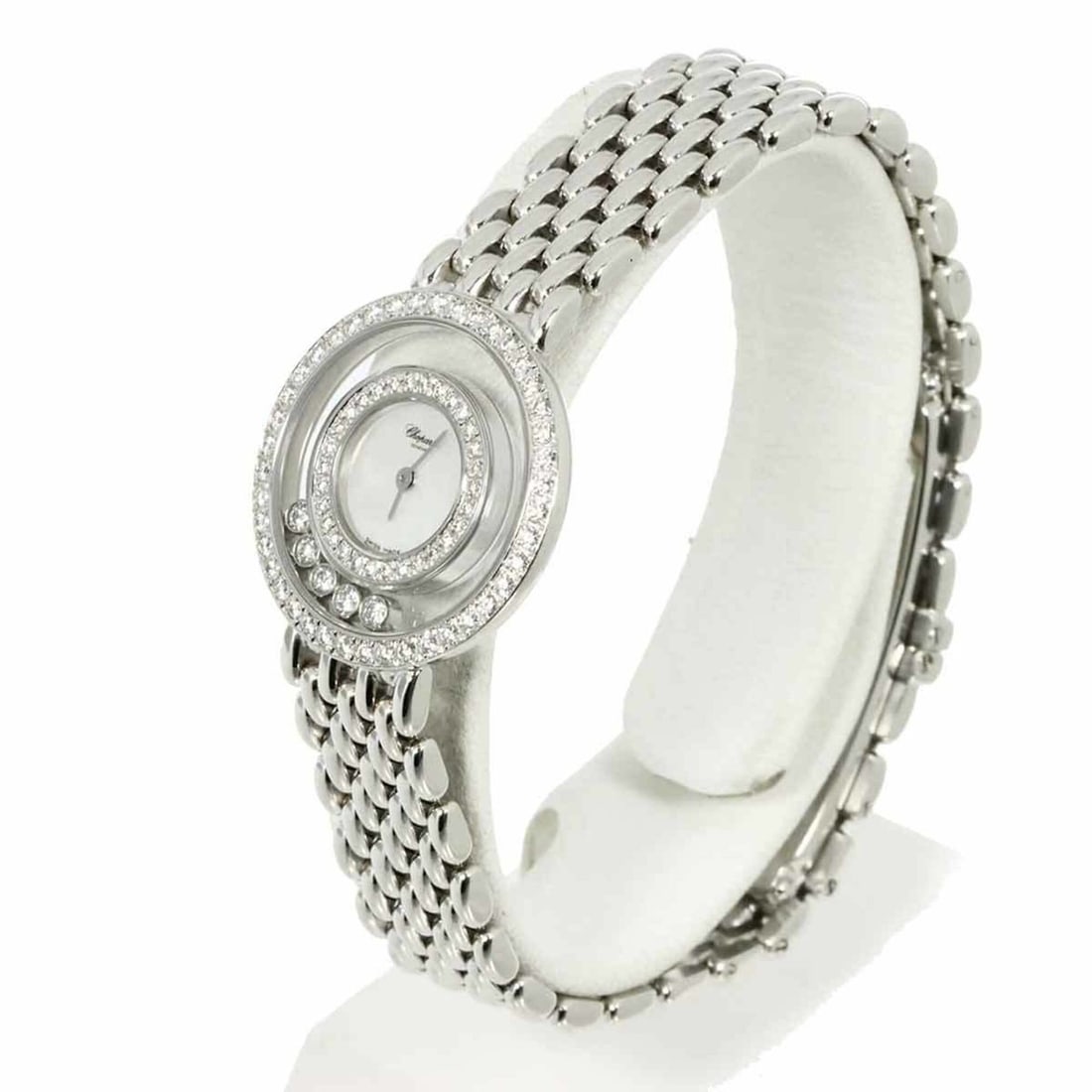 Chopard Happy Diamonds 20 9064 1004 Double Diamond Bezel Ladies' Watch 5P Moving White (1 of 12)