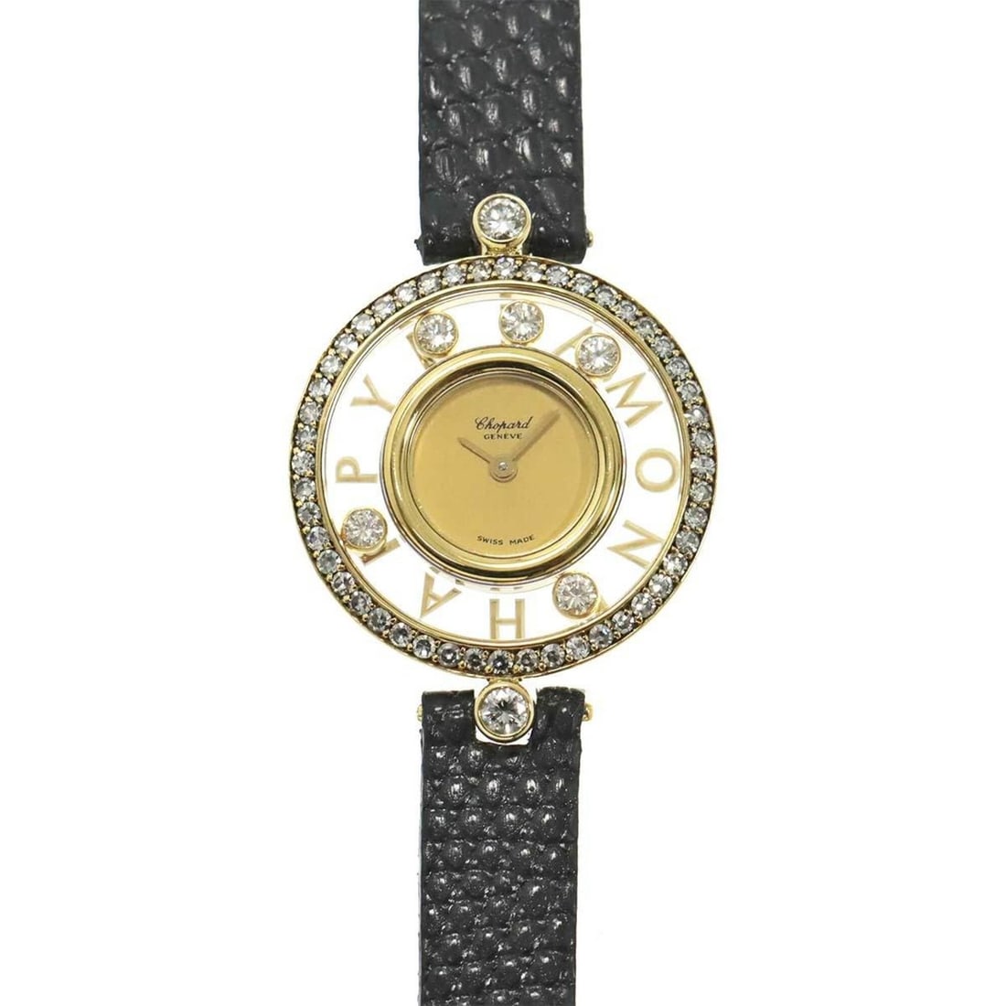Chopard Happy Diamonds 20 3926-12 Ladies' Watch, Diamond Bezel, Lugs, 5 Diamonds, Moving 18K Yellow (1 of 12)