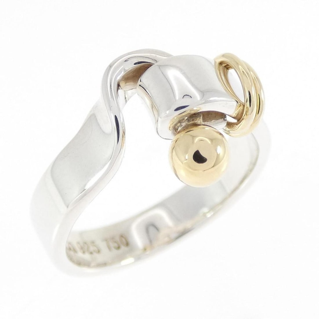 Tiffany Love Knot Ring: --- Catalog ---Category: SizeJP Size: 10.0US Size: 5.5Category: DesignType: Band ringGender: WomenMaterial: Silver 925, Yellow gold (18K)Category: GeneralBrand: Tiffany--- Item List ---Section: