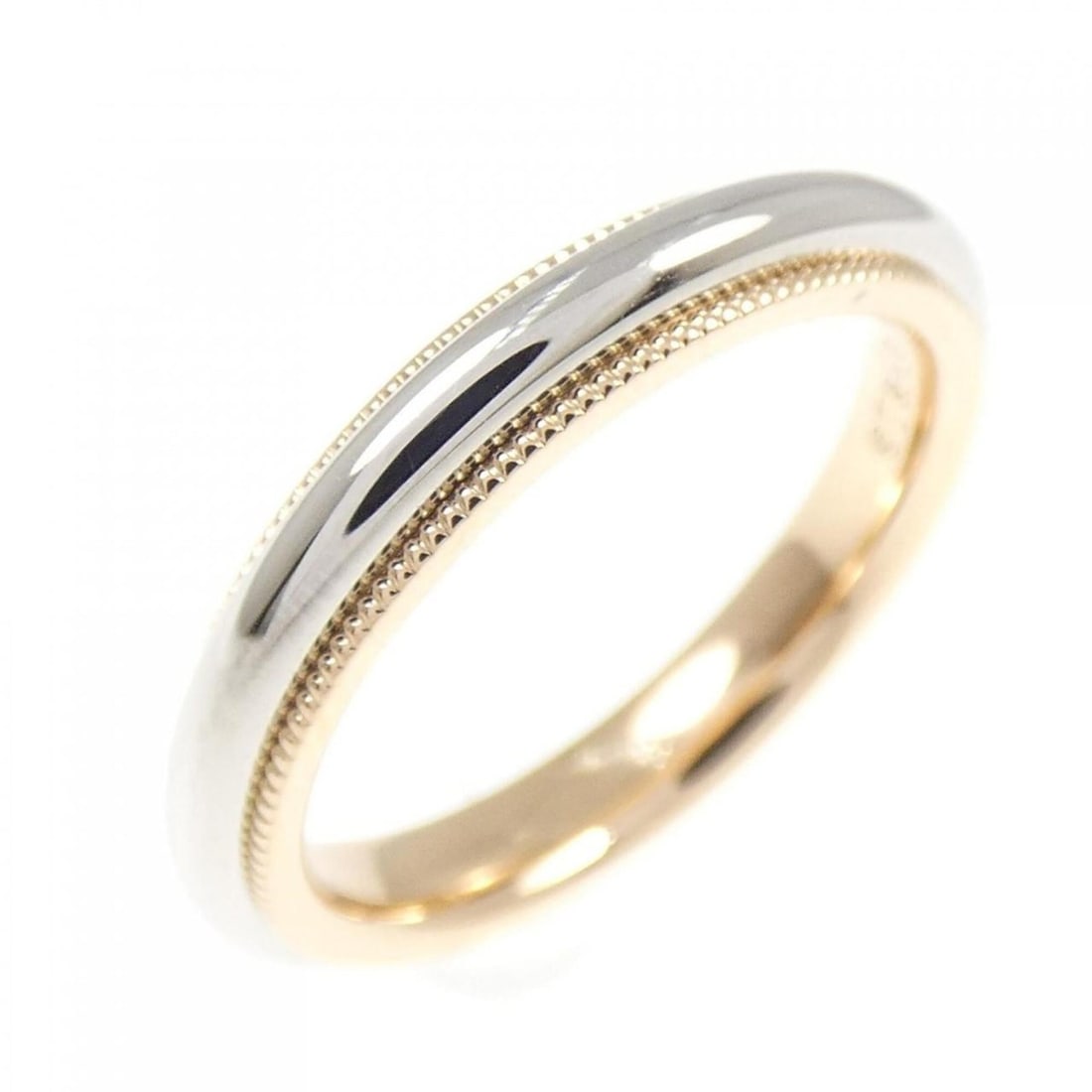 Tiffany & Co. Milgrain Ring: --- Catalog ---Category: SizeJP Size: 6.0US Size: 3.5Category: DesignType: Band ringGender: WomenMaterial: Pink gold (18K), Platinum 950Category: GeneralBrand: Tiffany--- Item List ---Section: