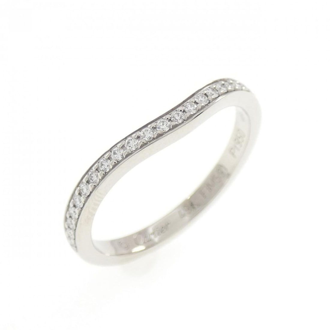 Cartier Ballerina Ring: --- Catalog ---Category: SizeUS Size: 5Brand Size: 49Category: DesignType: Band ringColor: PlatinumStone: DiamondGender: WomenMaterial: Platinum 950Category: GeneralMPN: B4093000Brand: Cartier--- Item