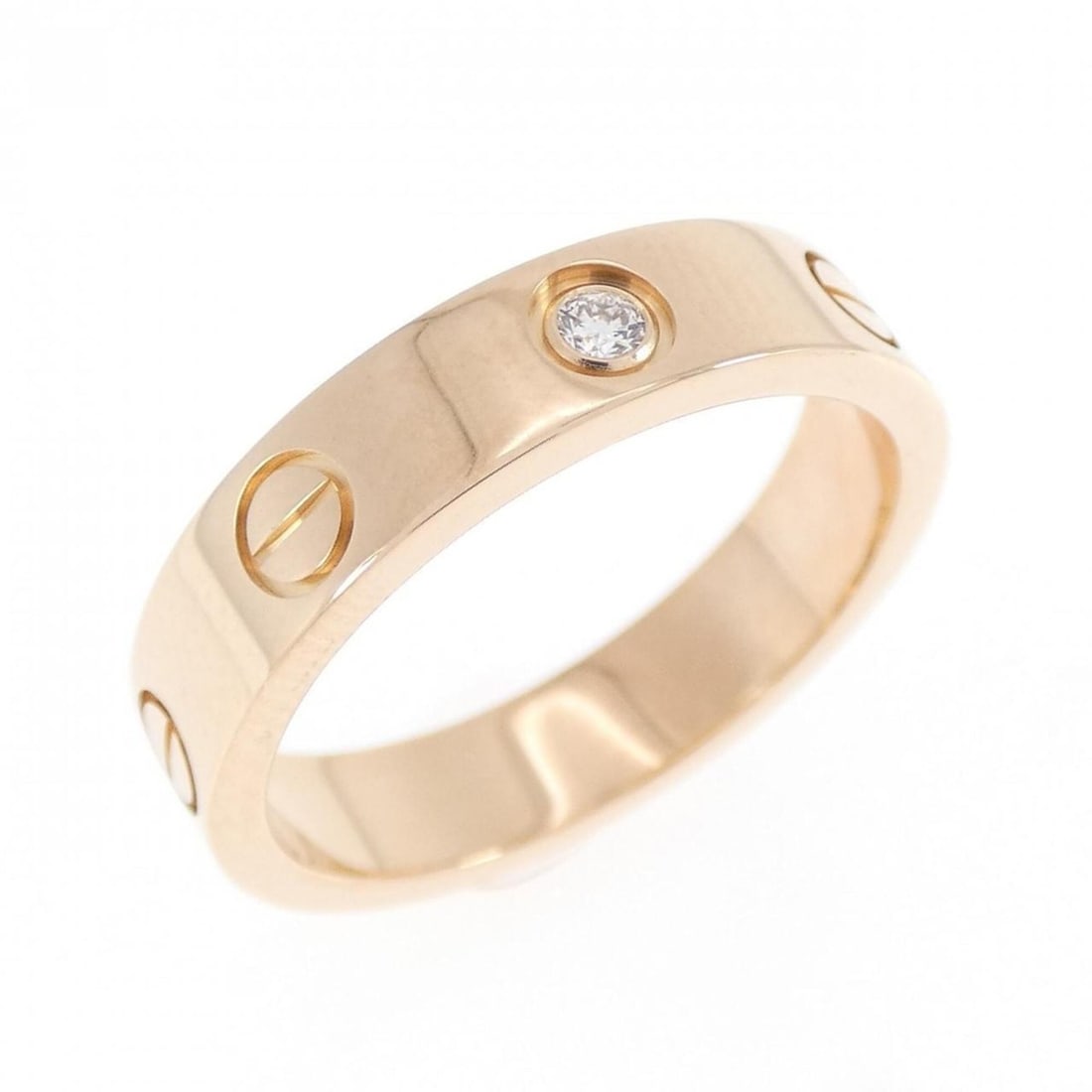 Cartier Mini Love 1P Ring: --- Catalog ---Category: SizeUS Size: 5.5Brand Size: 50Category: DesignType: Band ringColor: Pink goldStone: DiamondGender: WomenMaterial: Pink gold (18K)Category: GeneralMPN: B4050700Brand: