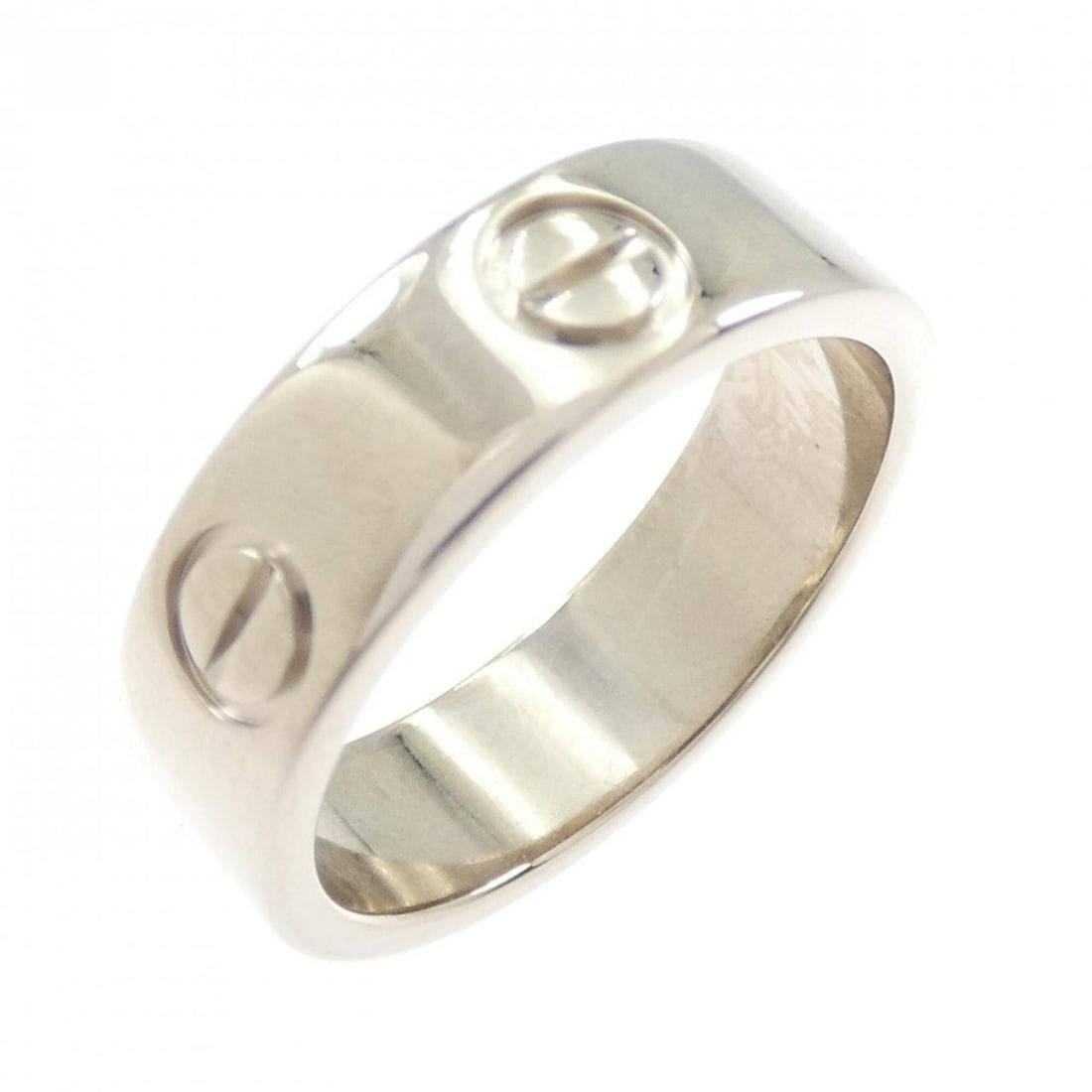 Cartier Love Ring: --- Catalog ---Category: SizeUS Size: 6.5Brand Size: 52Category: DesignType: Band ringColor: White goldGender: WomenMaterial: White gold (18K)Category: GeneralMPN: B4084700Brand: Cartier--- Item List 