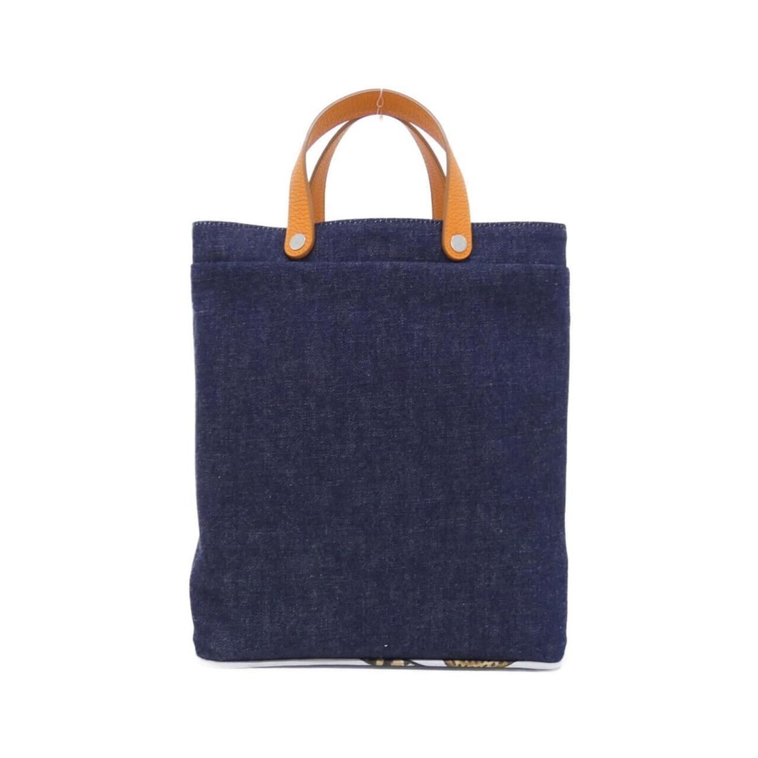 Hermes 1462298 Handbag: --- Catalog ---Category: SizeSize (HxWxD): 30cm x 26.5cm x 6.5cm / 11.81'' x 10.43'' x 2.55''Category: DesignType: HandbagColor: Navy, OrangeGender: Women,MenMaterial: Canvas , Silk , Taurillon