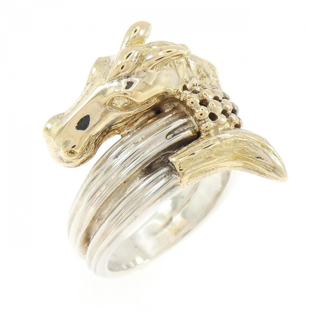 Hermes 925 750YG Ring: --- Catalog ---Category: SizeJP Size: 11US Size: 6Category: DesignType: Band ringColor: Silver, Yellow goldGender: WomenMaterial: Silver 925, Yellow gold (18K)Category: GeneralBrand: Hermes--- Item