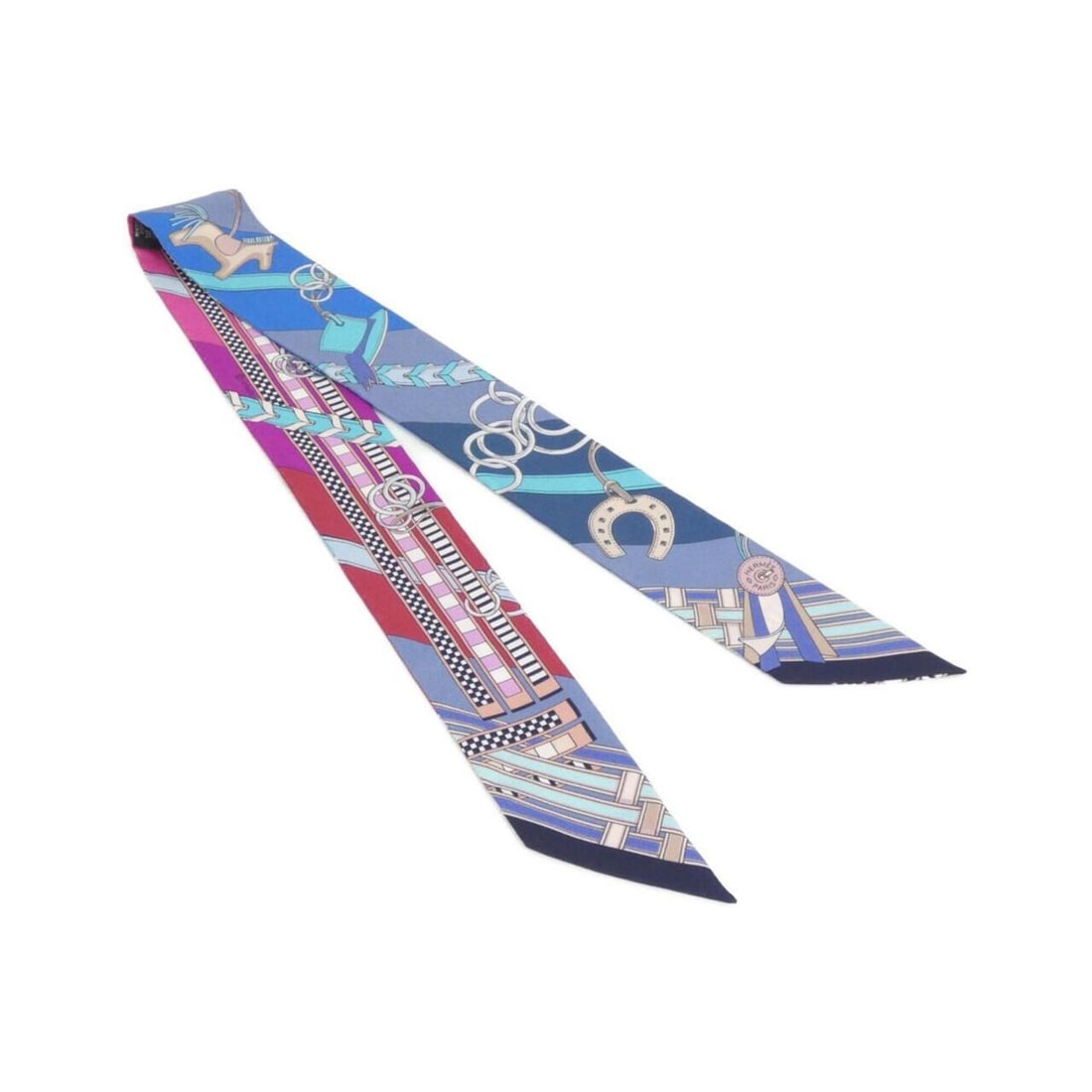 Hermes BRIDES ET GRIS Twilly 062849S Scarf Muffler: --- Catalog ---Category: SizeSize (LxW): 5cm x 86cm / 1.96'' x 33.85''Category: DesignType: ScarfColor: Blue, PurpleGender: Women,MenMaterial: Silk Category: GeneralMPN: 062849SBrand: Hermes--- Item