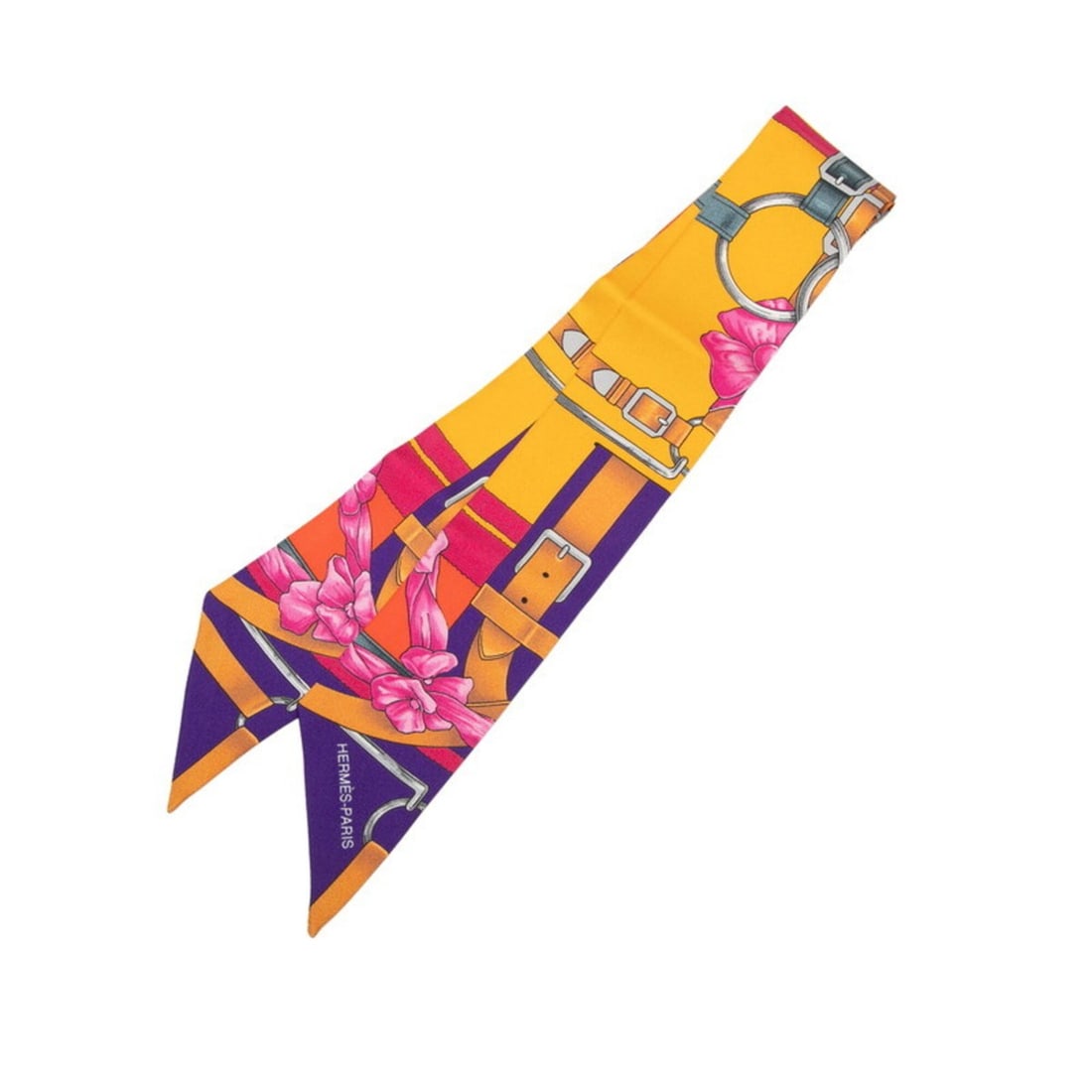Hermes Twilly Grand Manege Scarf Muffler Yellow Multicolor Silk Women's HERMES (1 of 8)