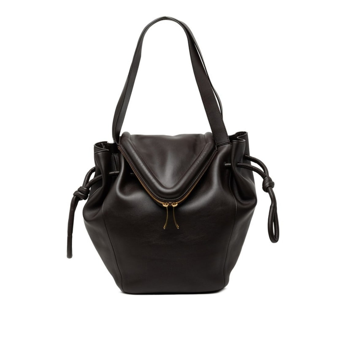 Bottega Veneta Beak Tote Bag Shoulder Drawstring Dark Brown Leather Women's BOTTEGAVENETA: --- Catalog ---Category: SizeSize (HxWxD): 31cm x 39cm x 19cm / 12.2'' x 15.35'' x 7.48''Category: DesignType: Shoulder bag, Tote bagColor: Dark brownGender: WomenMaterial: Leather Category: