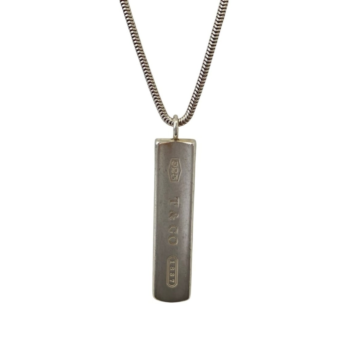 TIFFANY&Co. Tiffany 1837 Narrow Bar Necklace, 925 Sterling Silver, Women's: --- Catalog ---Category: SizePendant Size: 4mm x 0.7mm / 0.15'' x 0.02''Neck Circumference: 46 cm / 18.11''Category: DesignColor: SilverGender: WomenMaterial: Silver 925Necklace Type: