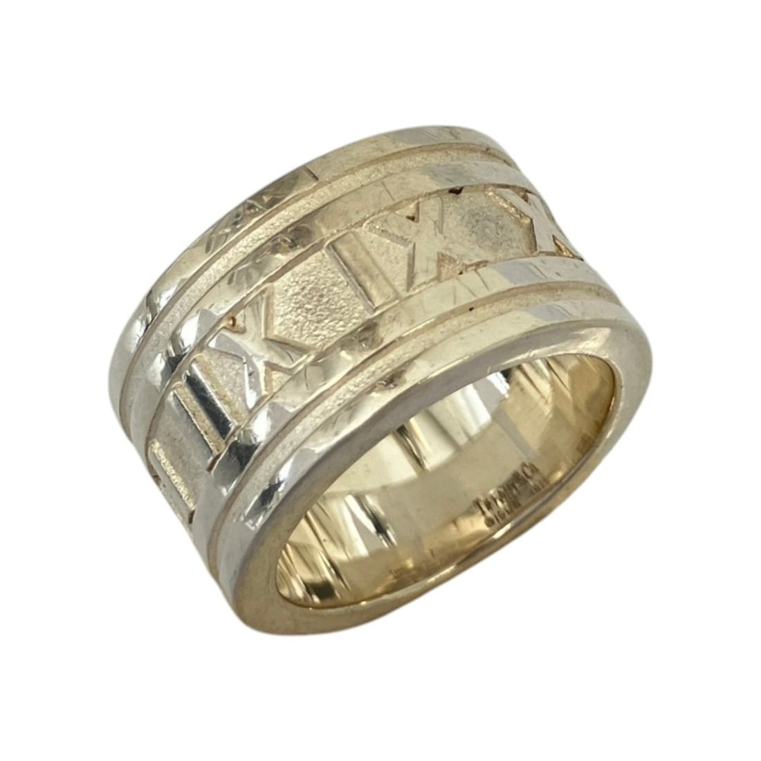Tiffany & Co. Atlas Wide Ring, 925 Sterling Silver, Women's Ring: --- Catalog ---Category: PackNumber in Pack: 2Category: SizeJP Size: 9US Size: 5Category: DesignType: Band ringColor: SilverGender: WomenMaterial: Silver 925Category: GeneralLine: AtlasBrand: