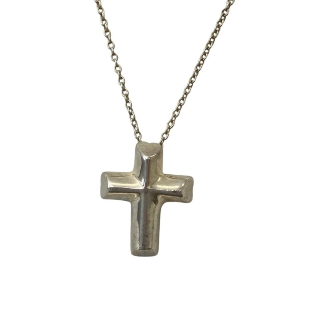 TIFFANY&Co. Tiffany & Co. Paloma Picasso Tenderness Heart Cross Necklace 925 Silver Women's: --- Catalog ---Category: SizePendant Size: 1.5mm x 1.2mm / 0.05'' x 0.04''Neck Circumference: 41.5 cm / 16.33''Category: DesignColor: SilverGender: WomenMaterial: Silver 925Necklace Type: