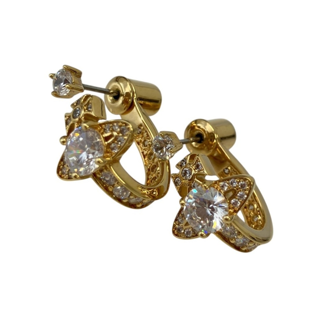 Vivienne Westwood MAITENA Orb Logo Rhinestone Earrings, Gold Color, Women's: --- Catalog ---Category: SizeSize (HxWxD): 2.00mm x 1.20mm / 0.08'' x 0.05''Category: DesignType: Stud earringsColor: GoldGender: WomenMaterial: RhinestoneCategory: GeneralBrand: Vivienne Westwood---