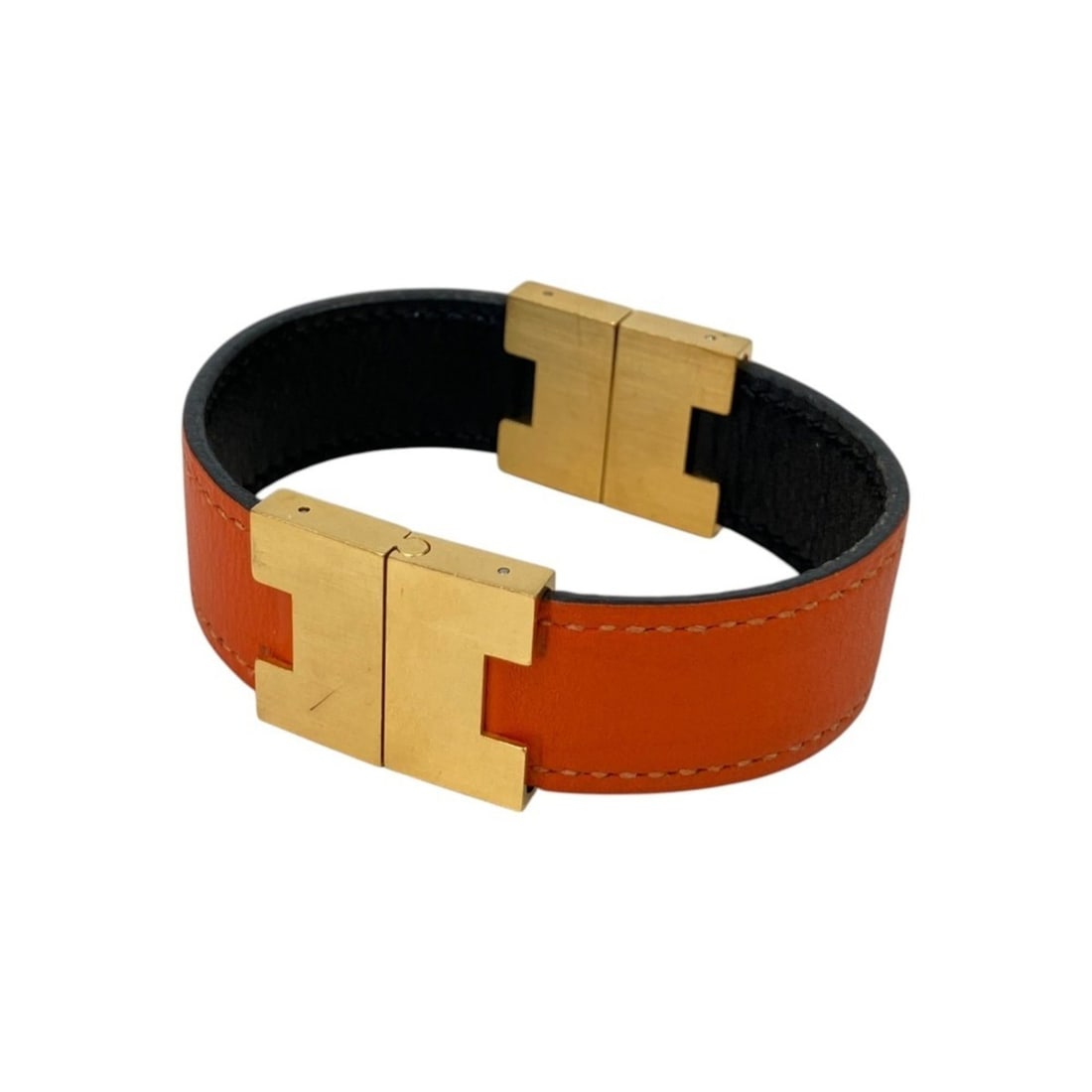 HERMES Hermes Roulie Reversible Bracelet Swift Leather Black Orange Women's: --- Catalog ---Category: PackNumber in Pack: 2Category: SizeTotal Length: 17.3cm / 6.81''Category: DesignType: Charm braceletColor: Black, OrangeGender: WomenMaterial: LeatherCategory: GeneralBrand: H