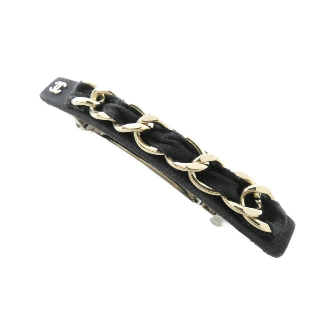 Chanel AAB665 Hair Accessory: --- Catalog ---Category: SizeSize (LxW): 10cm x 1.2cm / 3.93'' x 0.47''Category: DesignType: BarretteColor: Black, Brown, GoldGender: WomenMaterial: SilkCategory: GeneralMPN: AAB665Brand: Chanel---