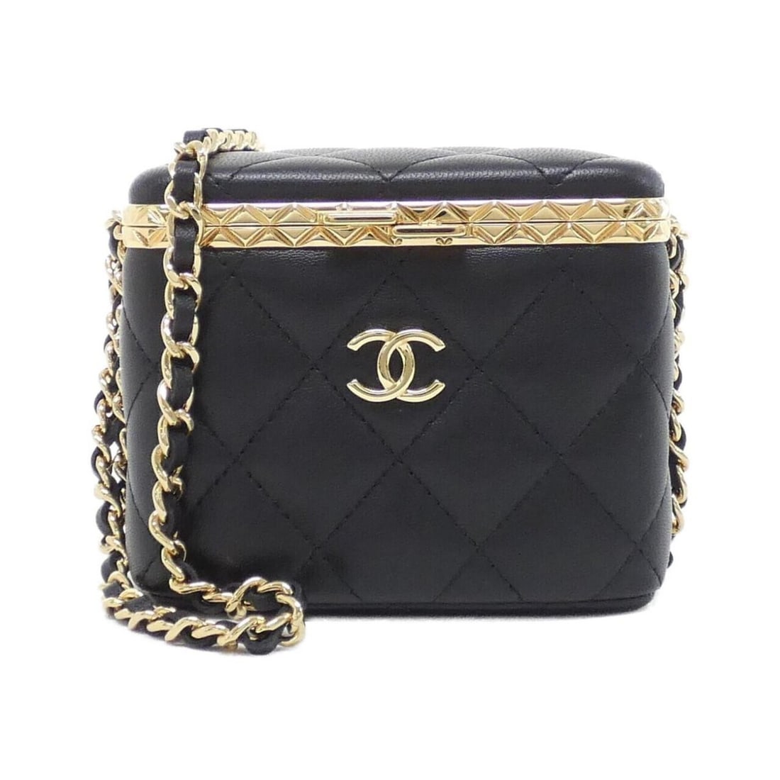 Chanel shoulder bag: --- Catalog ---Category: SizeSize (HxWxD): 9.5cm x 11cm x 7.5cm / 3.74'' x 4.33'' x 2.95''Category: DesignType: Shoulder bagColor: BlackGender: WomenMaterial: Leather Leather/Fur Type: LambskinCategor