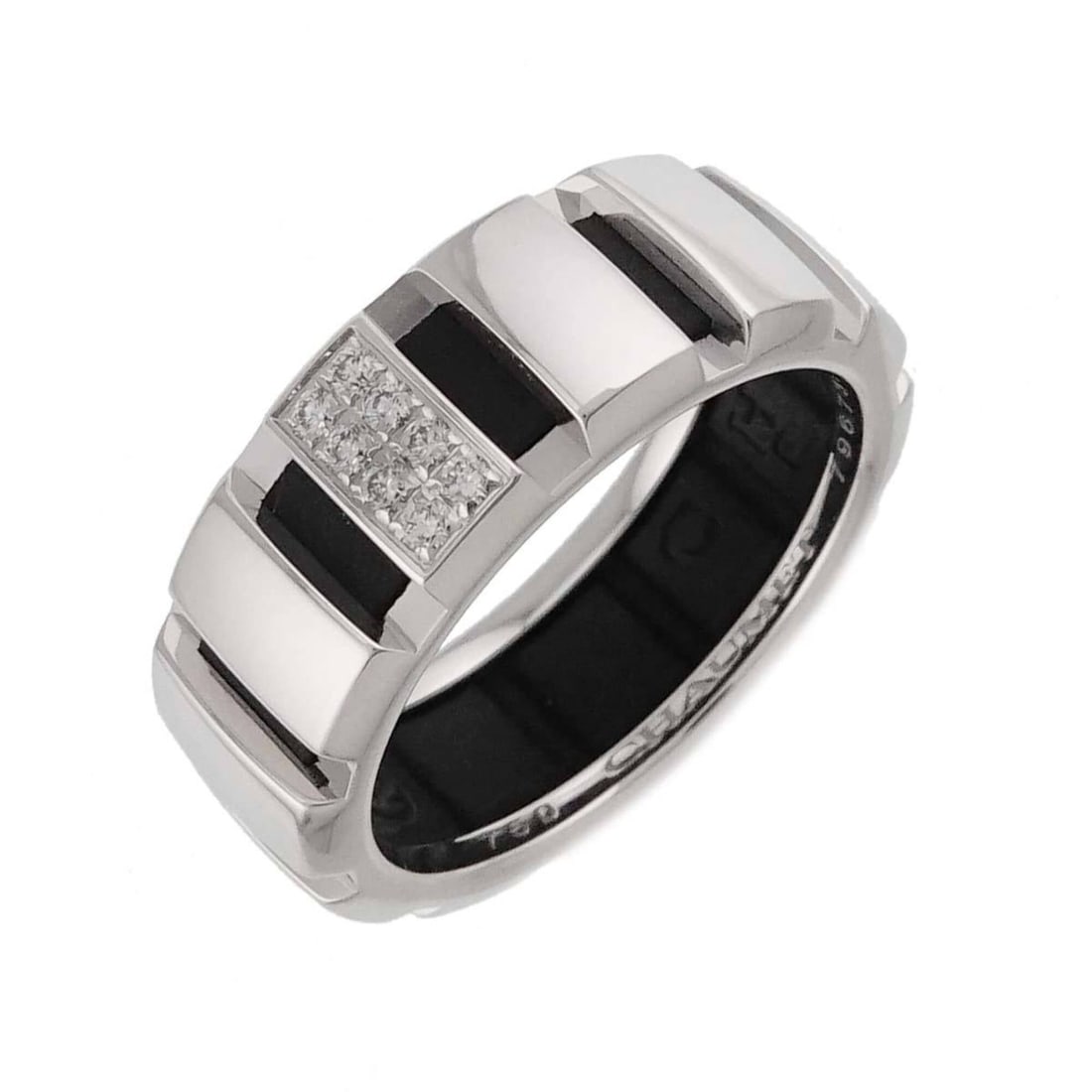 Chaumet Class One #52 Ring, Diamond, 18K WG White Gold 750, Rubber Strap (1 of 12)