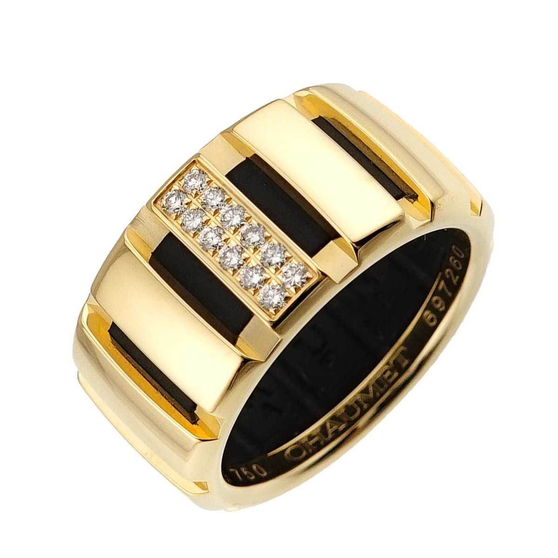 Chaumet Class One #52 Ring, Medium Diamond, 18K Yellow Gold (750), Rubber Strap. (1 of 13)