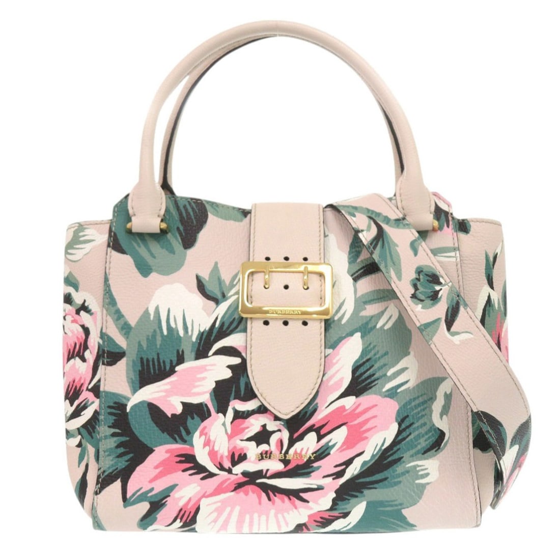 Burberry Floral Leather Beige Pink Green 2-way Handbag Shoulder Bag 2018 BURBERRY: --- Catalog ---Category: SizeSize (HxWxD): 26cm x 37cm x 13cm / 10.23'' x 14.56'' x 5.11''Category: DesignType: Handbag, Shoulder bagColor: Beige, Green, PinkGender: WomenMaterial: Leather Category: G