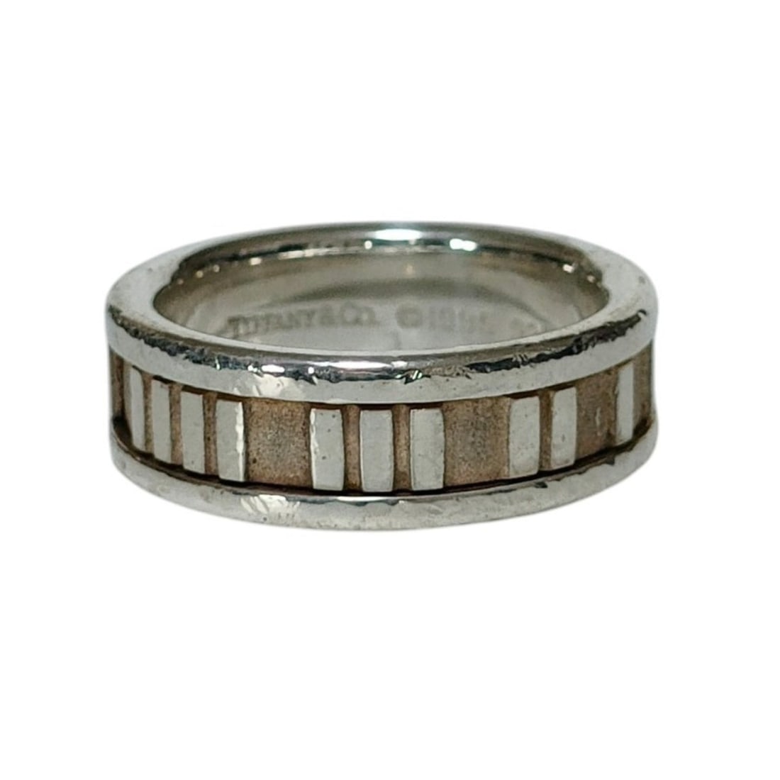 TIFFANY&Co. Tiffany & Co. 925 Atlas Narrow Ring, Silver, Women's Accessory: --- Catalog ---Category: PackNumber in Pack: 2Category: SizeJP Size: 9US Size: 5Category: DesignType: Band ringColor: SilverGender: WomenMaterial: Silver 925Category: GeneralLine: AtlasBrand: Tiffany-