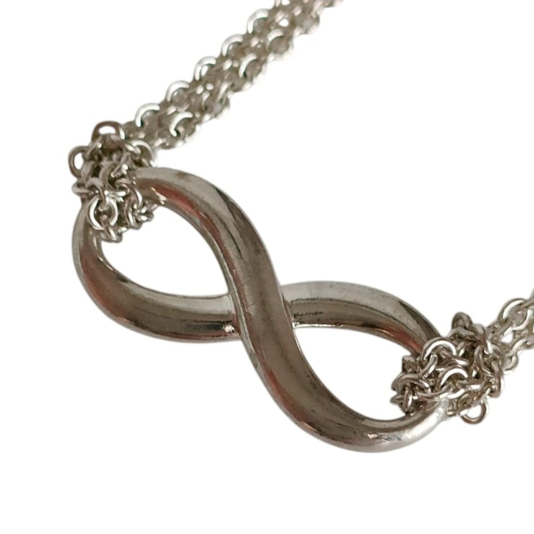 TIFFANY & Co. Tiffany Infinity Double Chain Pendant Necklace, with Box, 925 Sterling Silver, Women's (1 of 10)