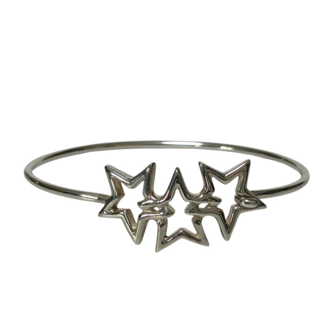 TIFFANY&Co. Tiffany 925 Triple Star Bracelet Bangle Silver Women's: --- Catalog ---Category: PackNumber in Pack: 2Category: SizeLength: 17cm / 6.69''Category: DesignType: Charm braceletColor: SilverGender: WomenMaterial: Silver 925Category: GeneralLine: AppleBrand: Ti