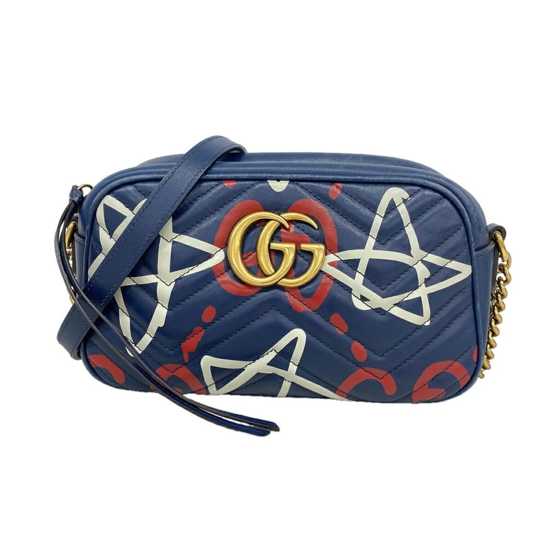 Gucci GG Marmont Shoulder Bag 447632 Leather Navy Women's P3538277: --- Catalog ---Category: SizeSize (HxWxD): 14cm x 23cm x 7cm / 5.51'' x 9.05'' x 2.75''Category: DesignType: Shoulder bagColor: NavyGender: WomenMaterial: Leather Hardware Color: GoldCategory: General