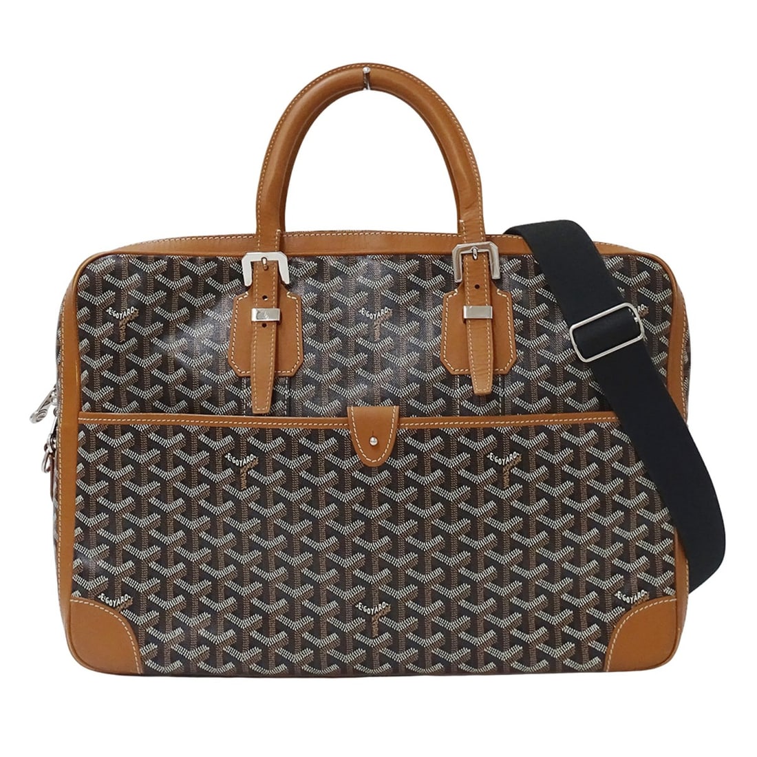 Goyard GOYARD Handbag Men's Brand Business Bag Ambassade Black Tan Briefcase: --- Catalog ---Category: SizeSize (HxWxD): 29cm x 41cm x 11cm / 11.41'' x 16.14'' x 4.33''Category: DesignType: Briefcase, HandbagColor: BlackGender: MenMaterial: Coated canvas Category: GeneralBrand: