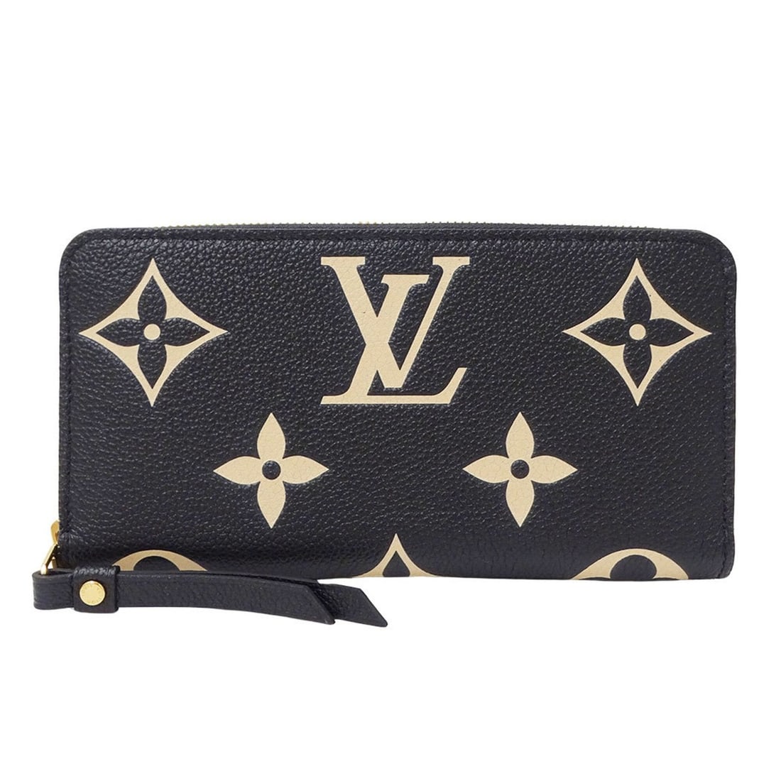Louis Vuitton LOUIS VUITTON Women's Wallet, Brand Name Long Monogram Bicolor Empreinte Zippy Noir (1 of 11)