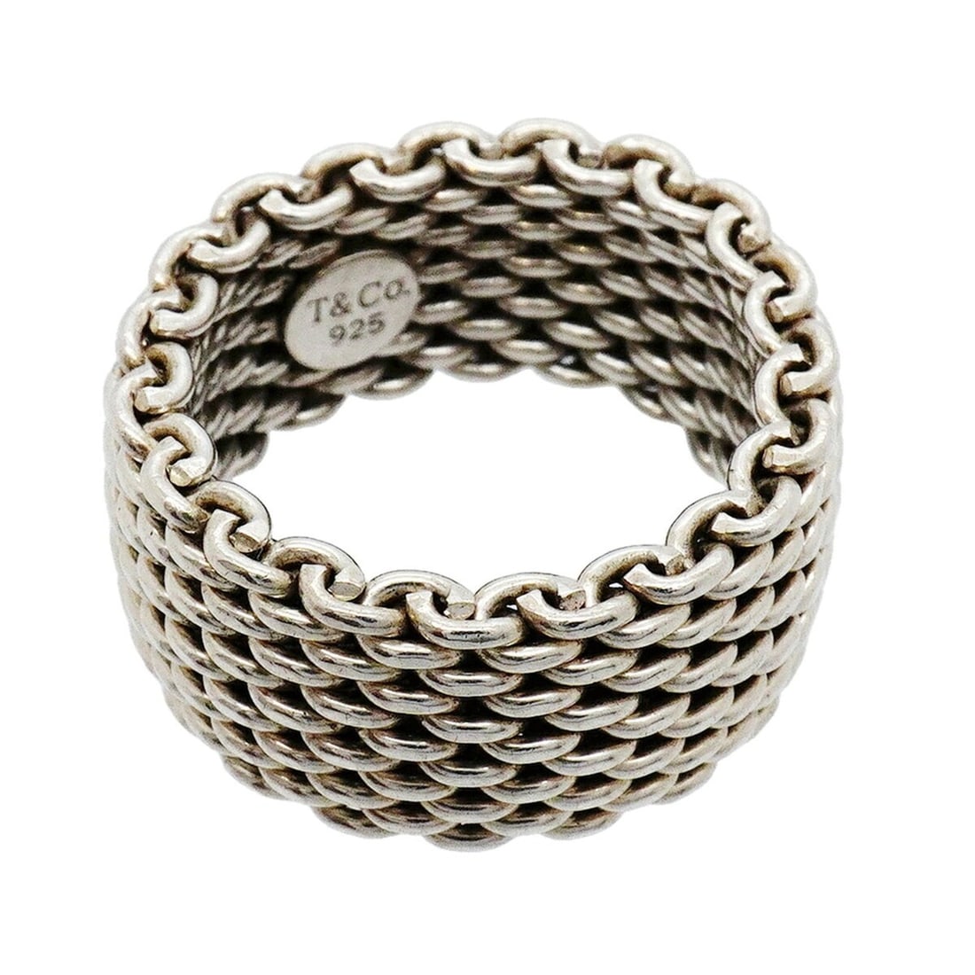 Tiffany & Co. Somerset Mesh Ring, Sterling Silver 925, Size 13.5, Women's, P3582673: --- Catalog ---Category: SizeJP Size: 13.5US Size: 6.5Category: DesignType: Band ringGender: WomenMaterial: Silver 925Category: GeneralBrand: Tiffany--- Item List ---Section: ConditionRanking: Rank AB