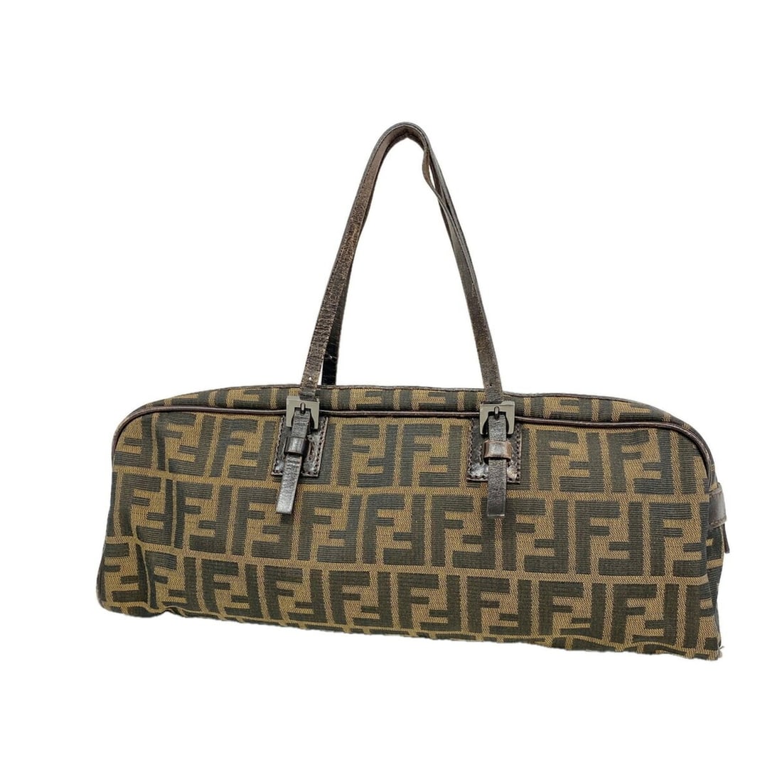 Fendi Zucca Nylon Canvas Handbag, Brown, Women's, P3568906: --- Catalog ---Category: SizeSize (HxWxD): 14.5cm x 38cm x 8cm / 5.7'' x 14.96'' x 3.14''Category: DesignType: HandbagColor: BrownGender: WomenMaterial: Nylon canvas Hardware Color: SilverCategory: Ge
