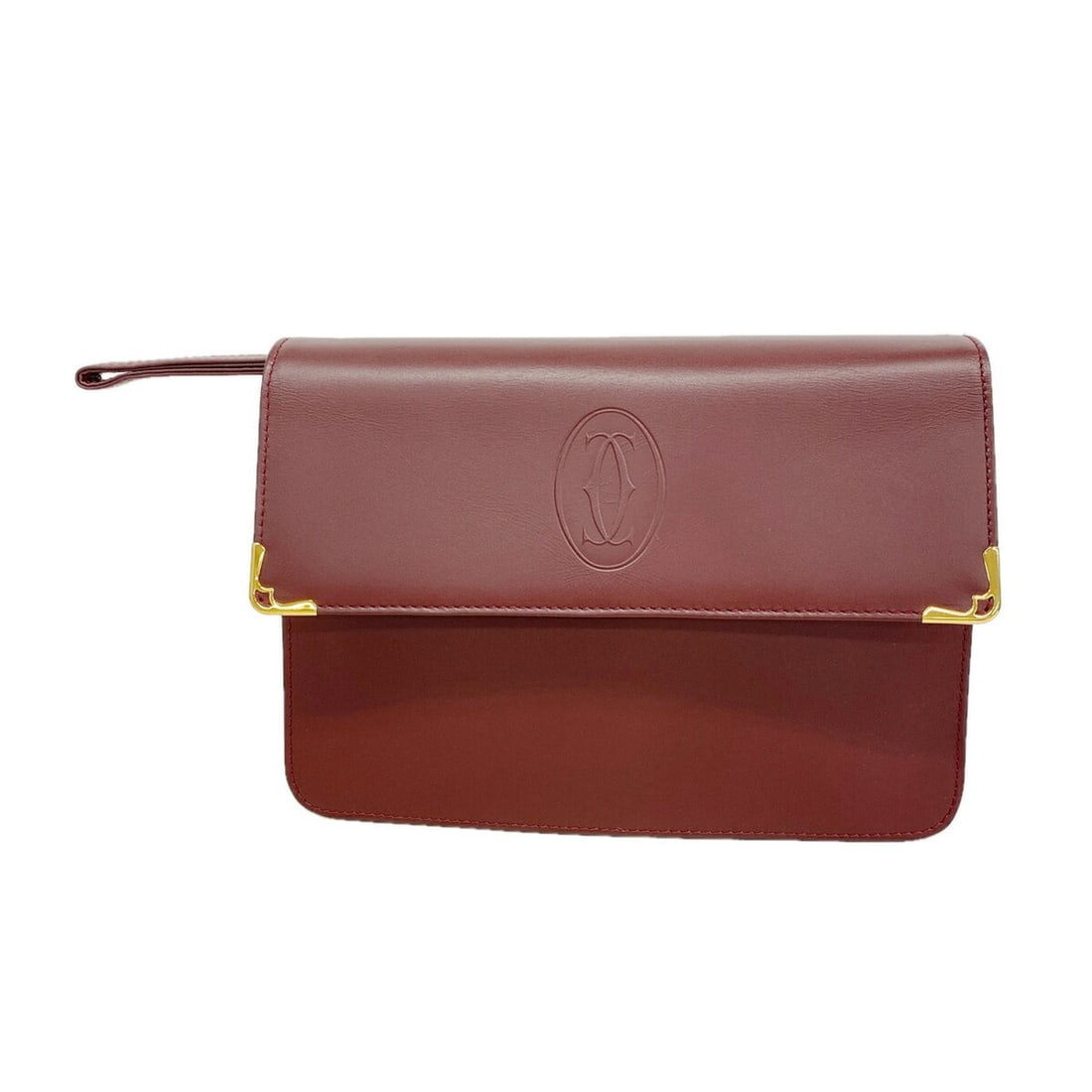 Cartier Must Leather Clutch Bag, Bordeaux, Men's P3563255: --- Catalog ---Category: SizeSize (HxWxD): 18.5cm x 24.5cm x 5cm / 7.28'' x 9.64'' x 1.96''Category: DesignType: Clutch bagColor: BordeauxGender: MenMaterial: Leather Hardware Color: GoldCategory: Gen