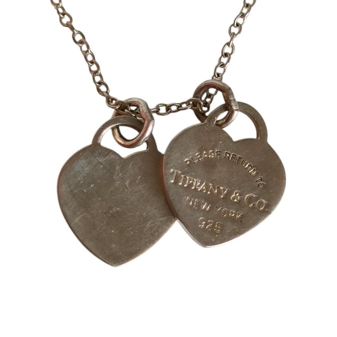 TIFFANY&Co. Tiffany & Co. Return to Double Heart Chain Necklace, 925 Sterling Silver, Women's: --- Catalog ---Category: SizePendant Size: 11mm x 10mm / 0.43'' x 0.39''Neck Circumference: 42 cm / 16.53''Category: DesignColor: SilverGender: WomenMaterial: Silver 925Necklace Type: NecklaceCategory