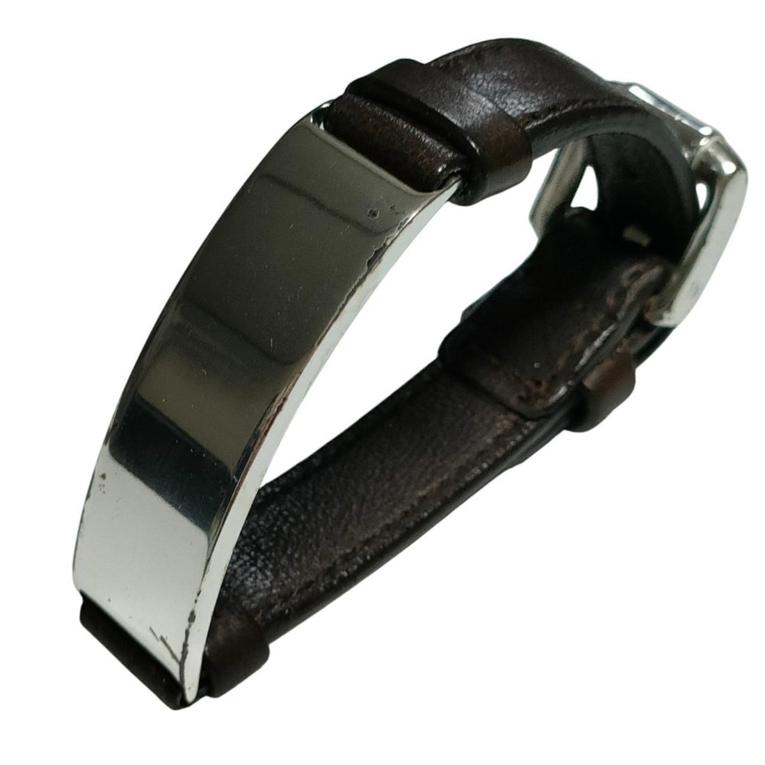 Bottega Veneta SV925 ID Plate Leather Bracelet Bangle Accessory Brown Men's Women's (1 of 13)