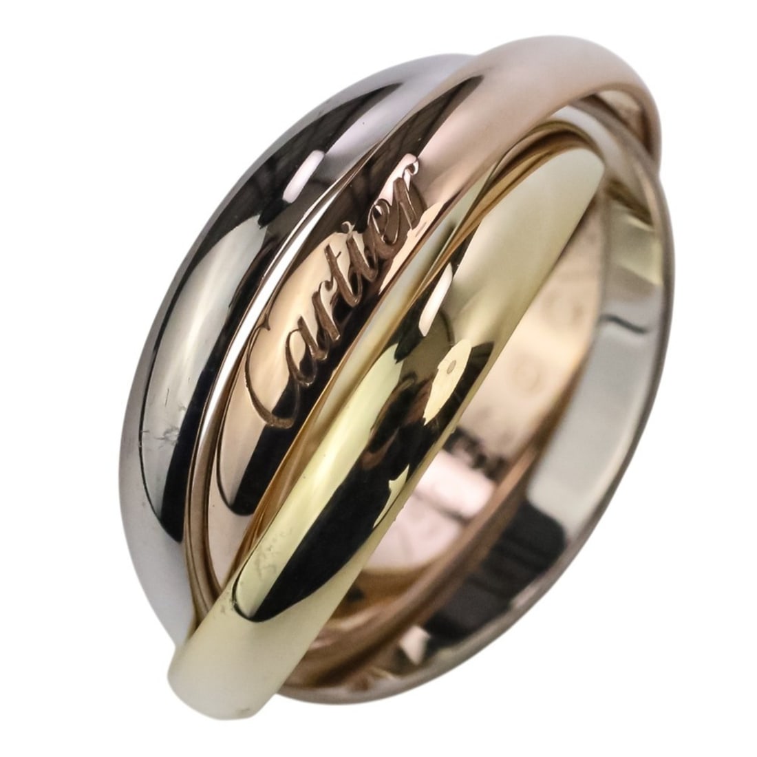 Cartier Trinity Ring, 750 series, Size 50, Gold, Women's (1 of 11)