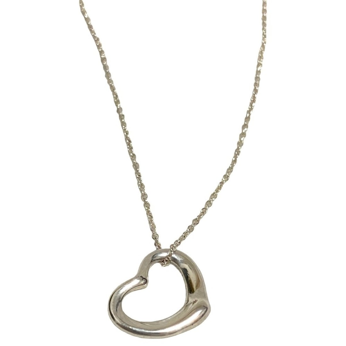 Tiffany & Co. Elsa Peretti Open Heart Necklace, 925 Sterling Silver, Women's: --- Catalog ---Category: SizePendant Size: 13mm x 15mm / 0.51'' x 0.59''Neck Circumference: 40.5 cm / 15.94''Category: DesignColor: SilverGender: WomenMaterial: Silver 925Necklace Type: NecklaceCatego
