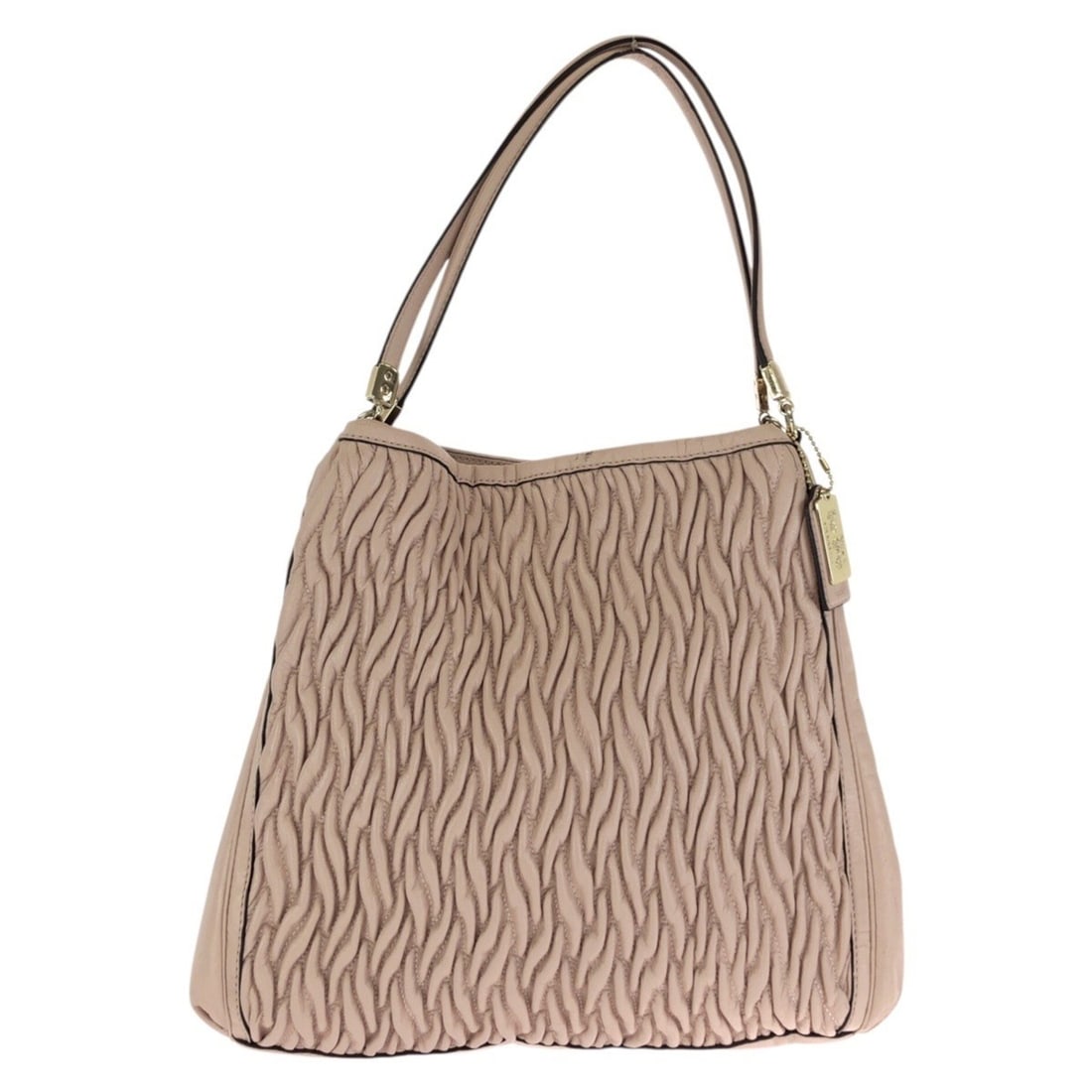 COACH Madison Gathered Twist Leather Phoebe Pink Tote Bag (26258) - Women's: --- Catalog ---Category: SizeSize (HxWxD): 30cm x 30cm x 9cm / 11.81'' x 11.81'' x 3.54''Category: DesignType: Shoulder bag, Tote bagColor: PinkGender: WomenMaterial: Leather Category: GeneralMPN: 262