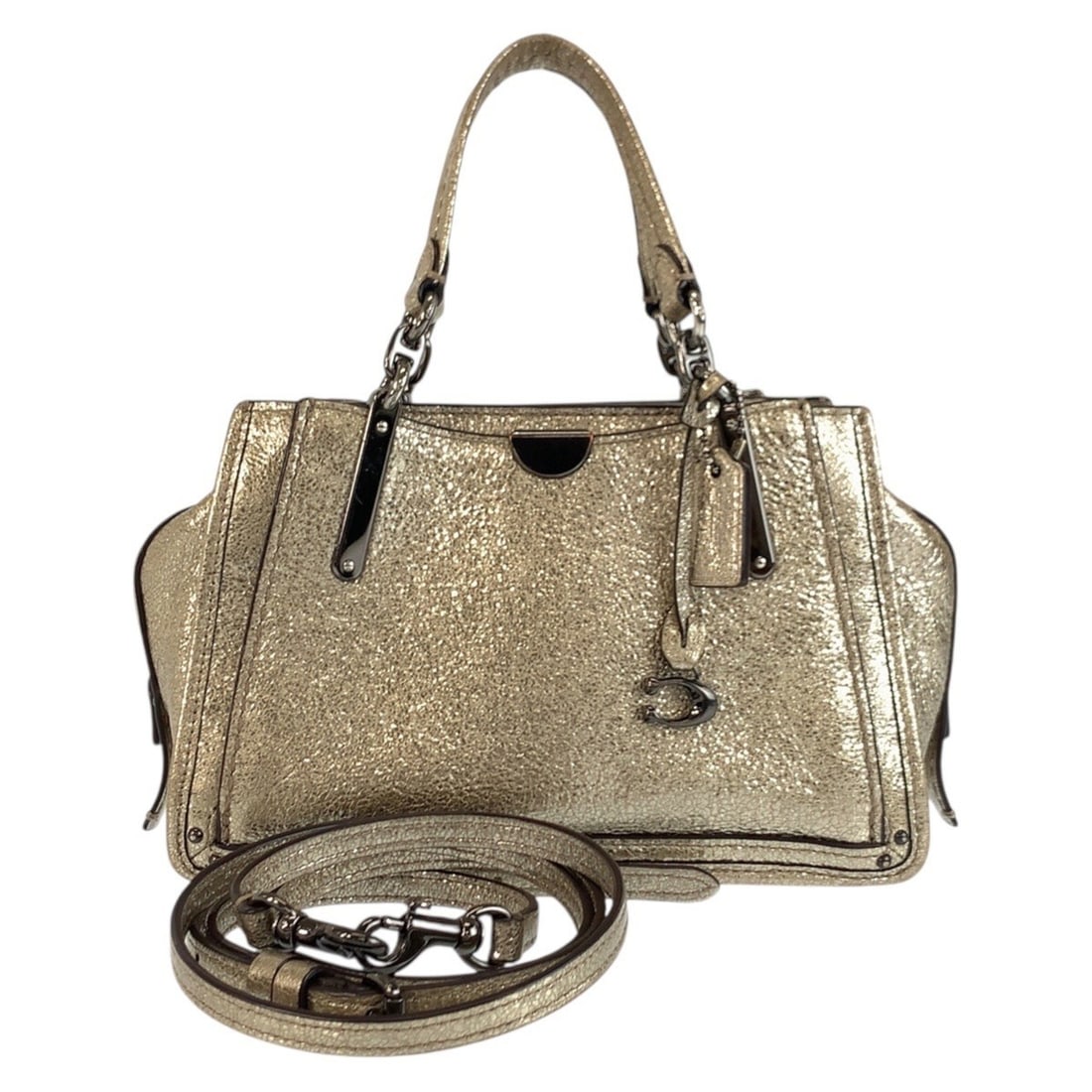 COACH Dreamer Metallic Gold Leather G1892 38543 Handbag Shoulder Bag 2-way Women's: --- Catalog ---Category: SizeSize (HxWxD): 13cm x 21cm x 8cm / 5.11'' x 8.26'' x 3.14''Category: DesignType: Handbag, Shoulder bagColor: Metallic goldGender: WomenMaterial: Leather Category: GeneralMP